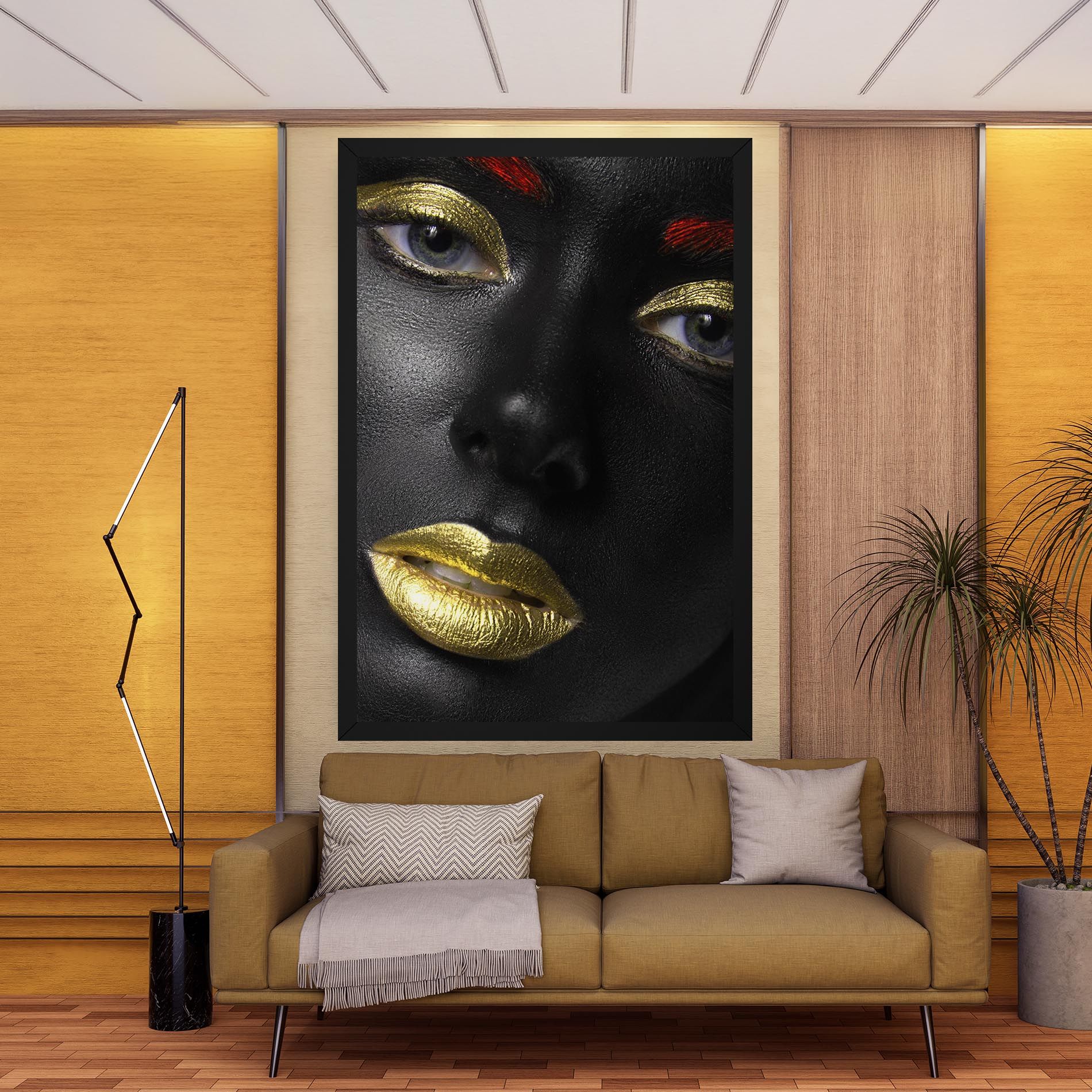 Gold Make Up And Lips mockup 9