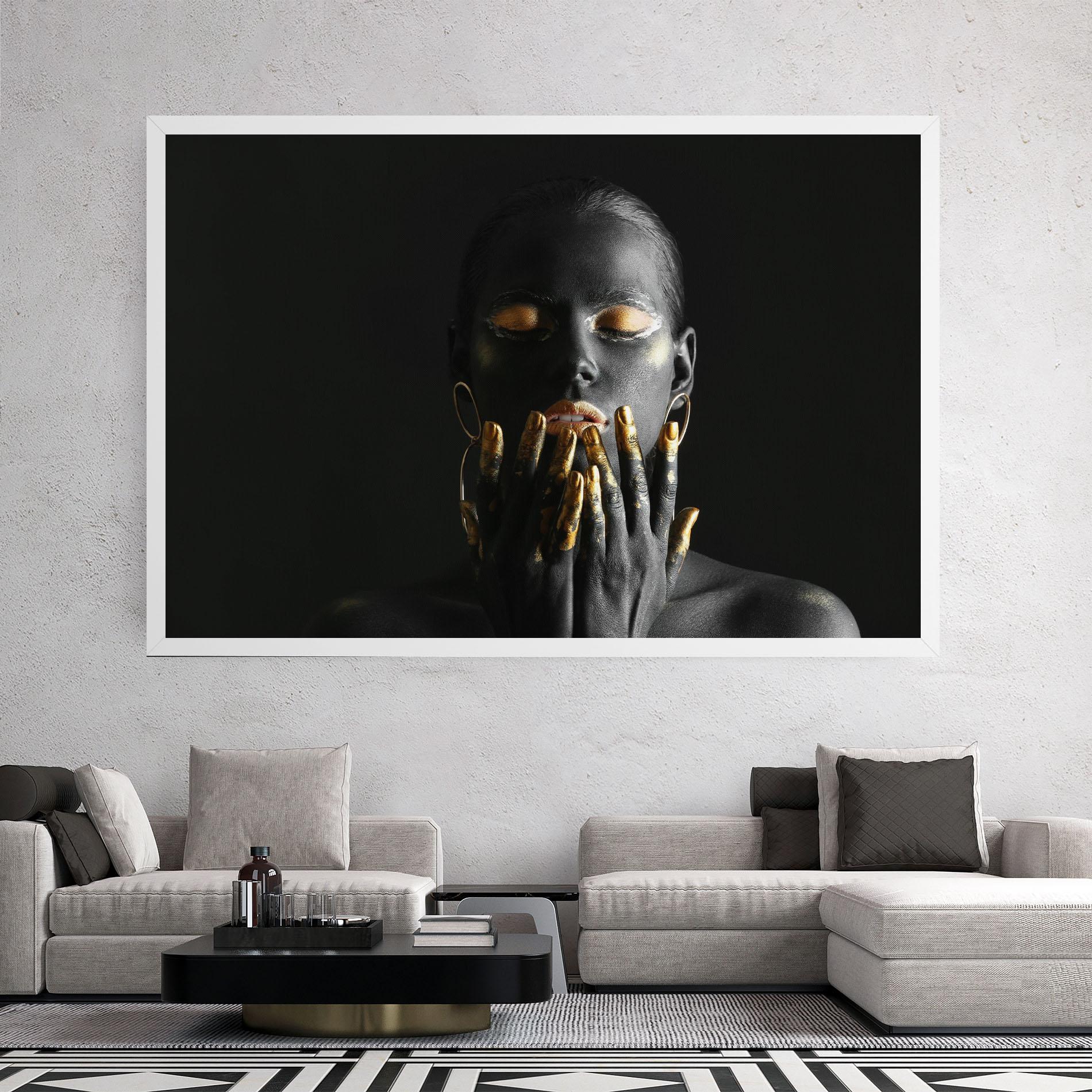 Картина на платно Black Golden Makeup mockup 2