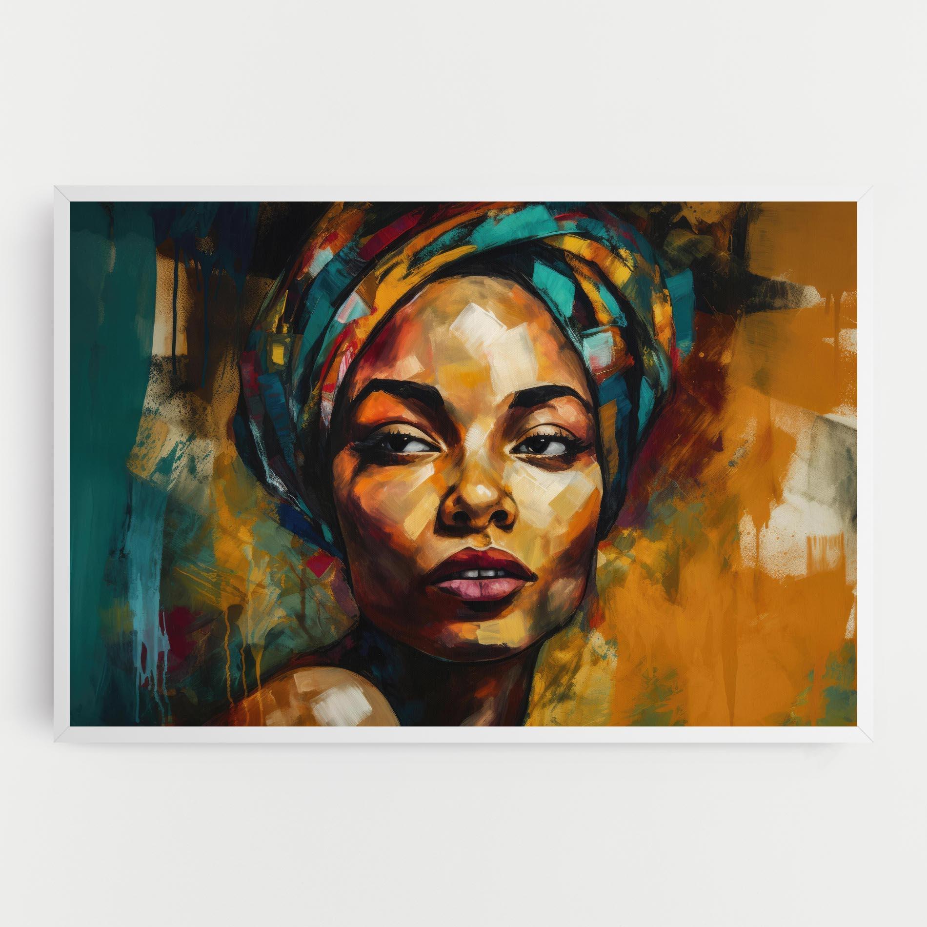 Картина на платно African Woman Looking mockup 0