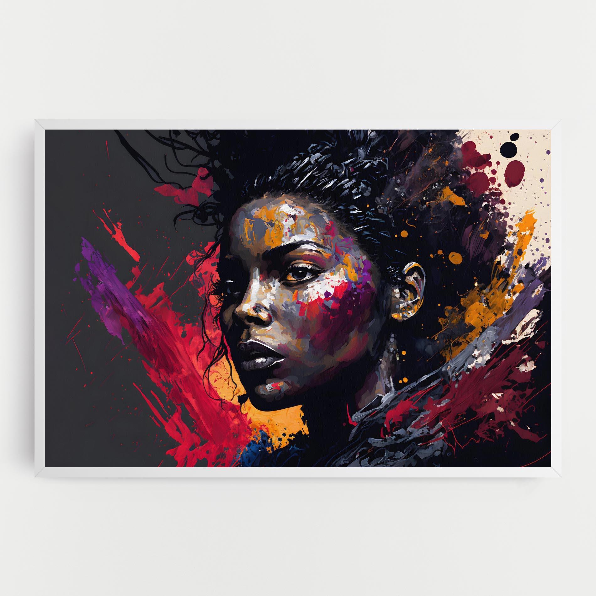 Картина на платно African Woman Splash mockup 0