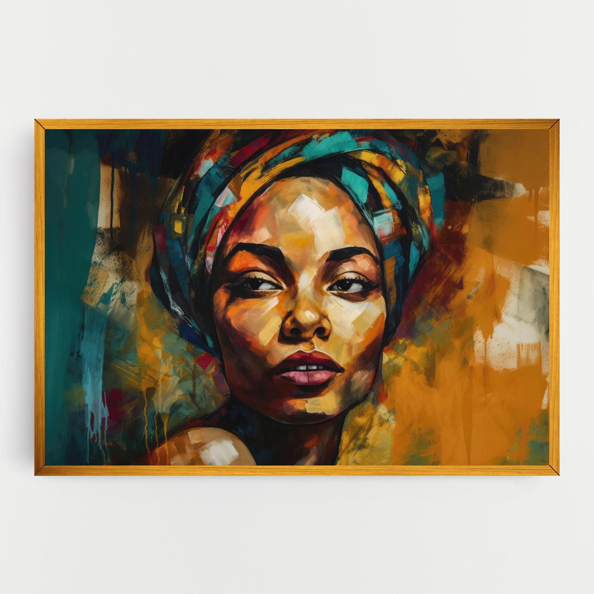 Картина на платно African Woman Looking mockup 0