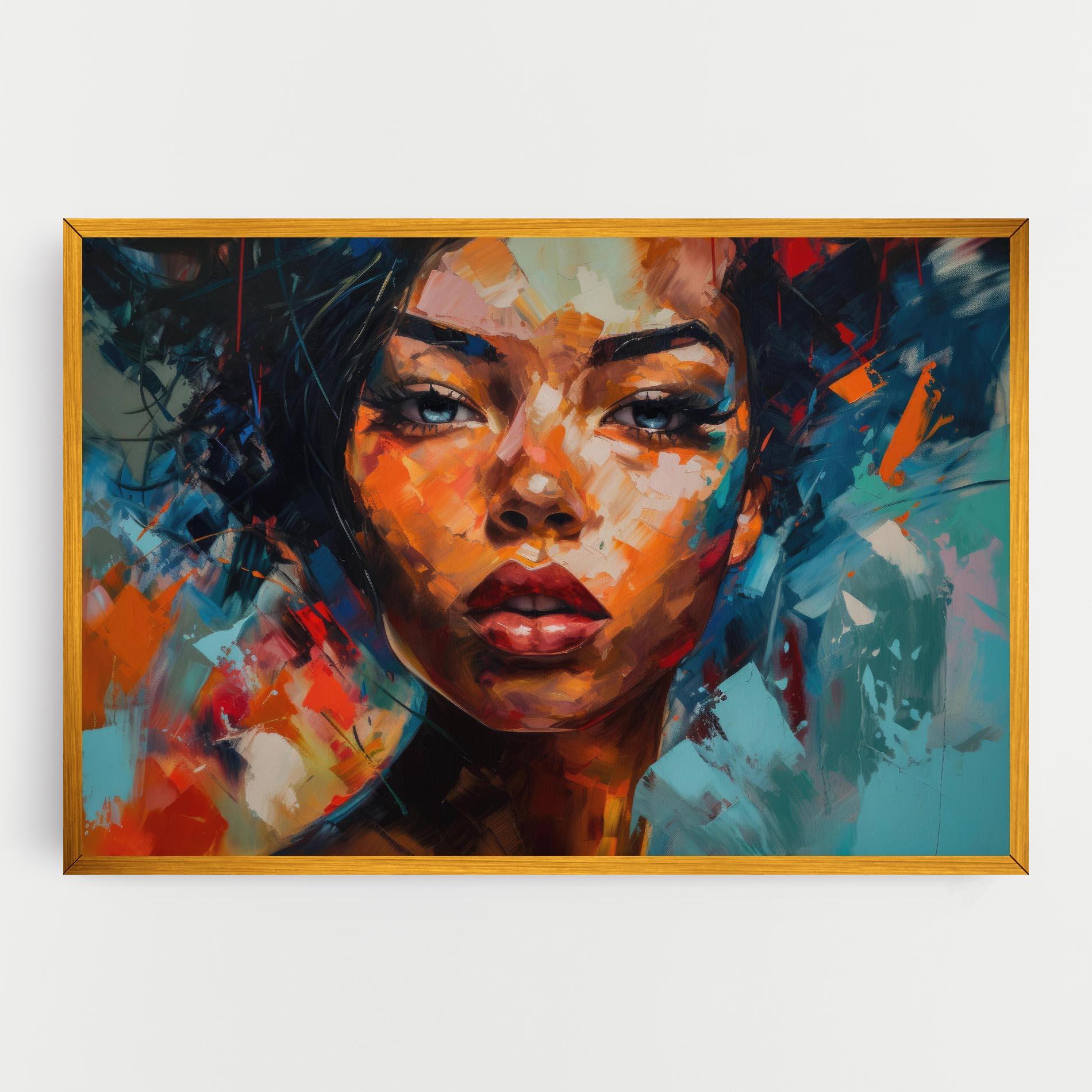 Картина на платно Intense Fiery Portrait mockup 0