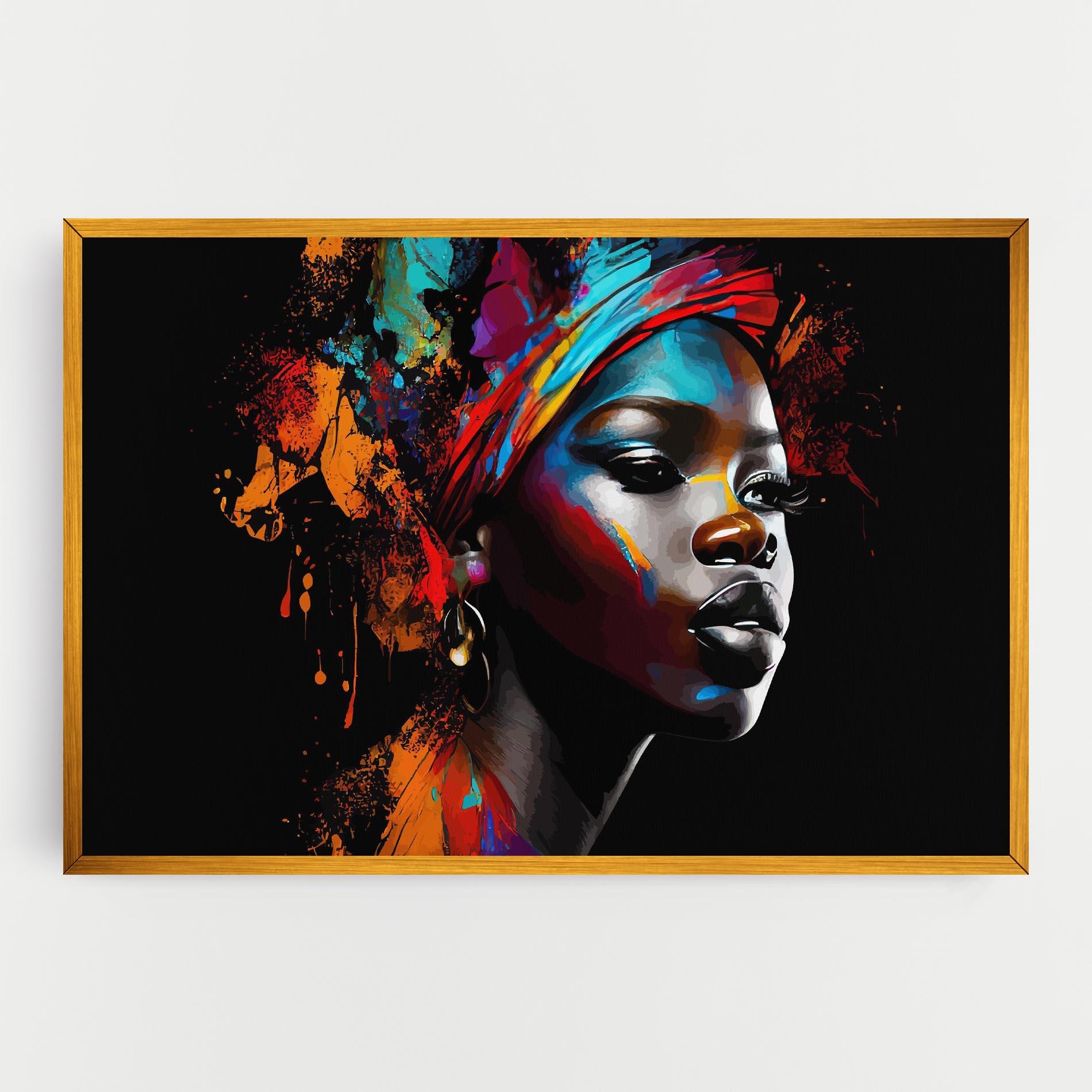 Картина на платно Pretty African Art Splash mockup 0