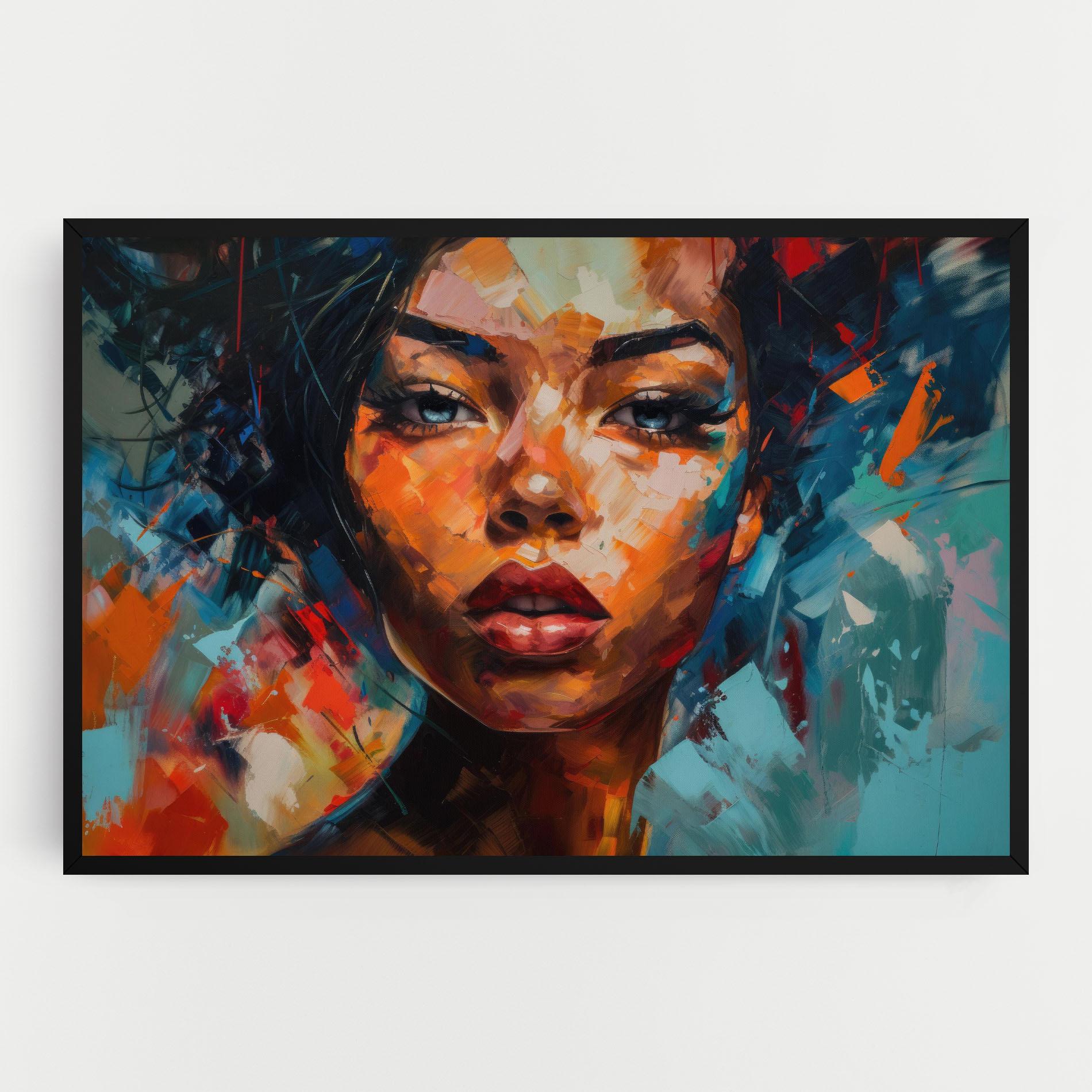 Картина на платно Intense Fiery Portrait mockup 0