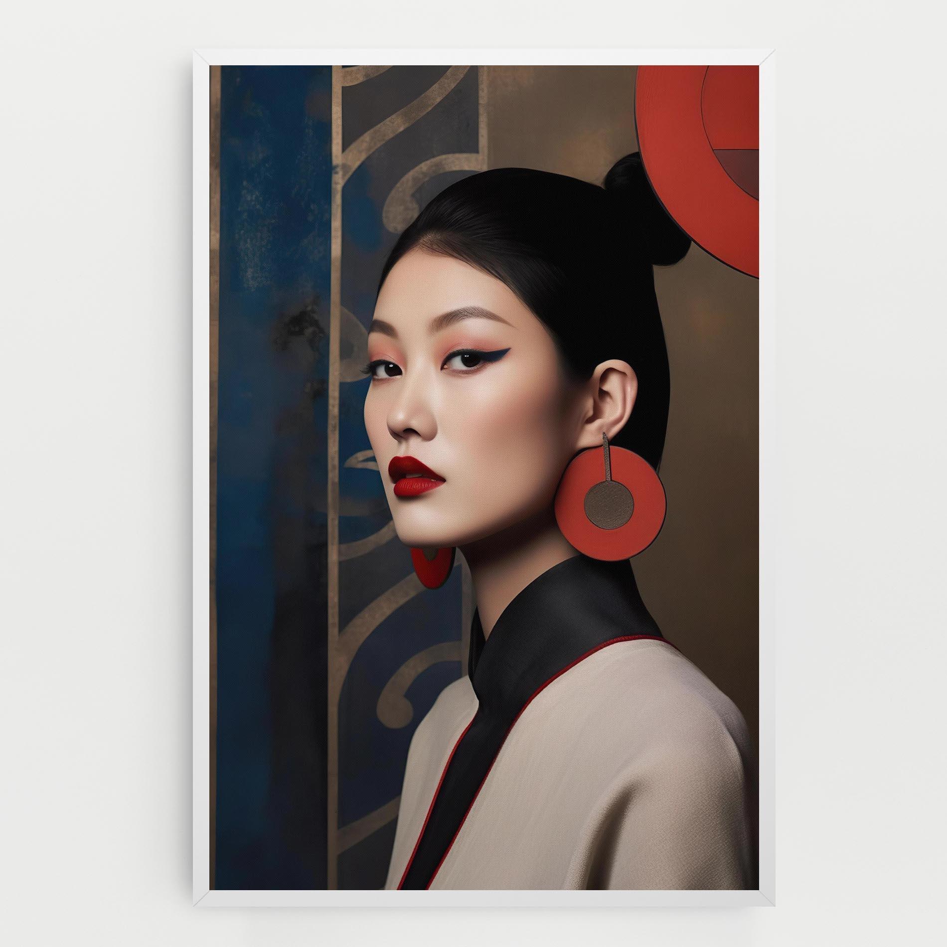 Картина на платно Asian Big Earrings mockup 0