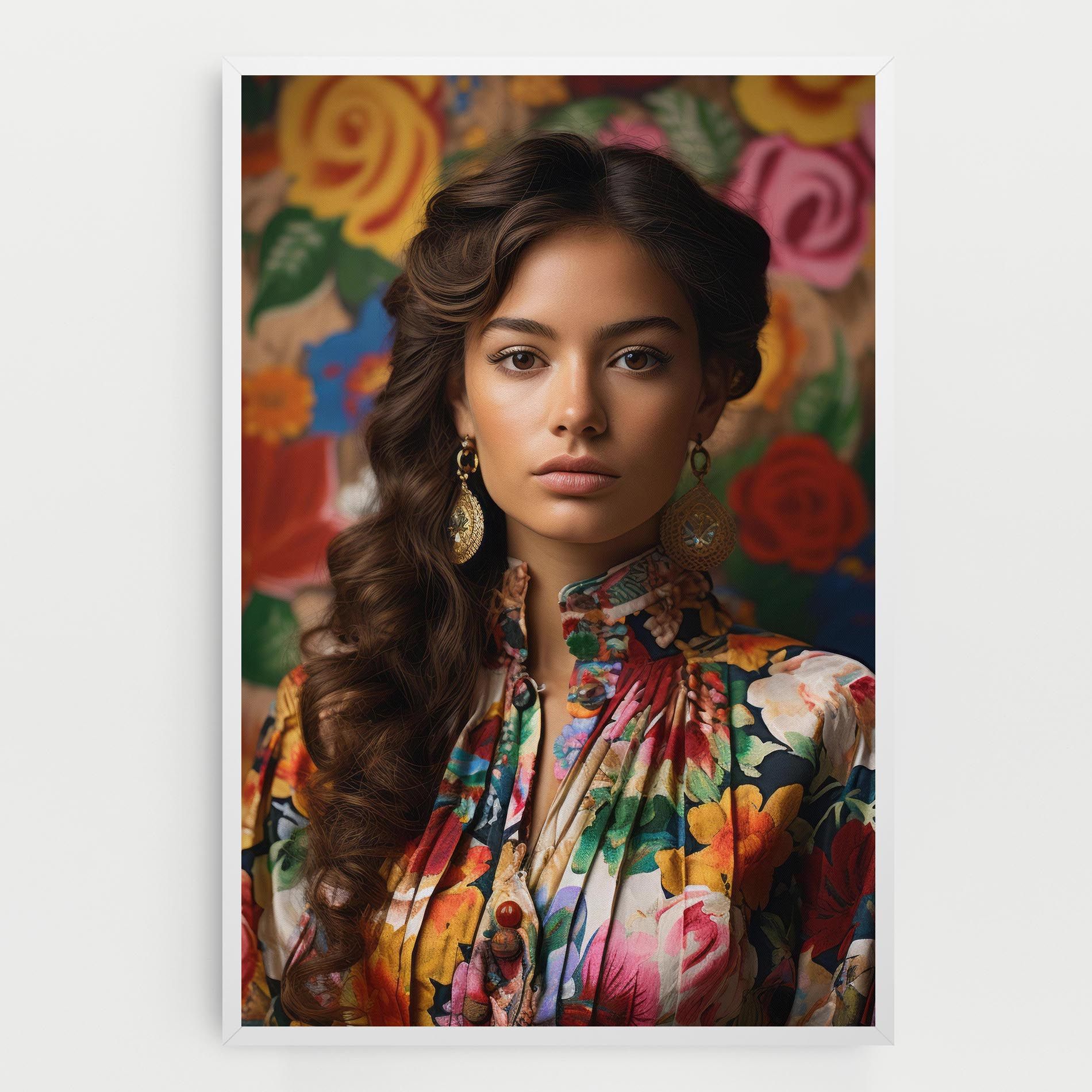 Floral Dress Long Hair mockup 0