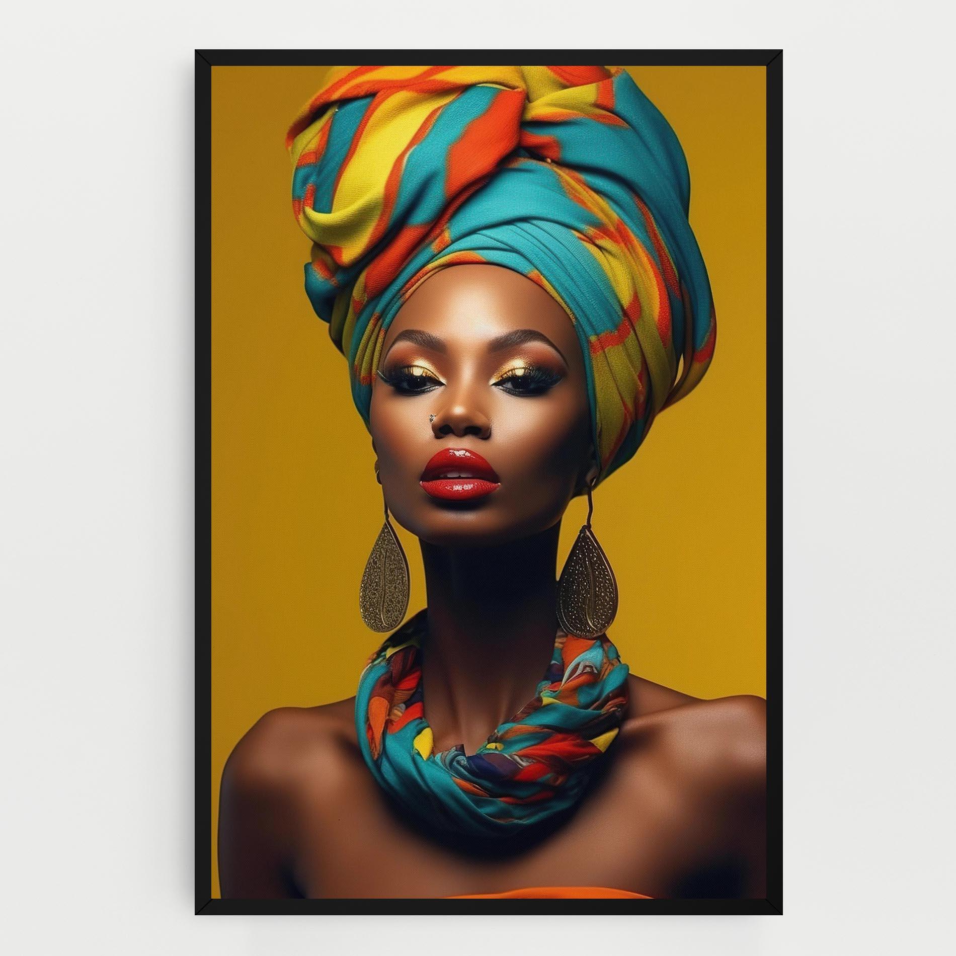 Картина на платно African Yellow Portrait mockup 0