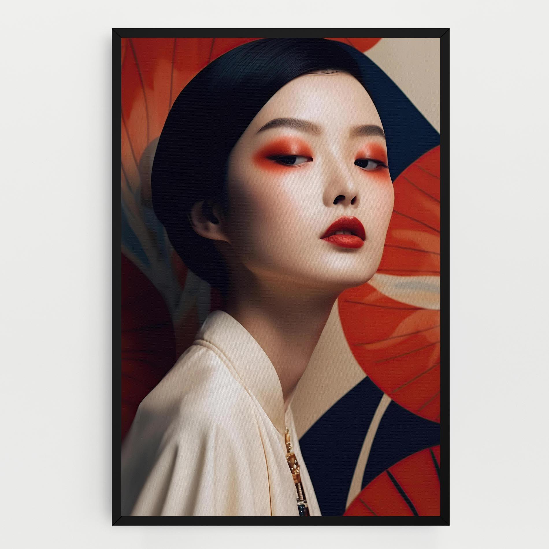 Картина на платно Asiatic Red Lips mockup 0