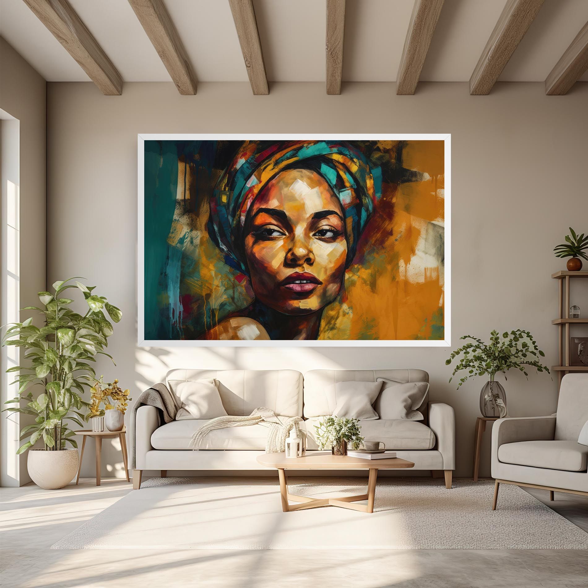 African Woman Looking mockup 6