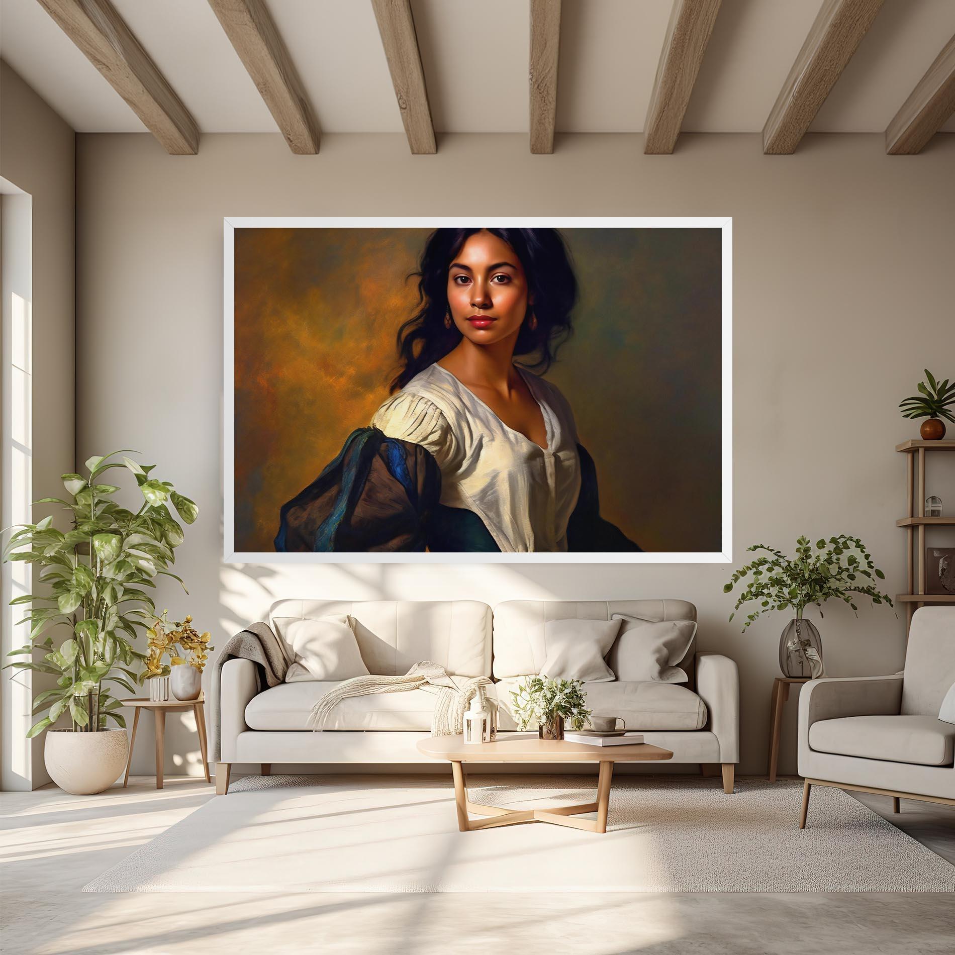 Картина на платно Beautiful Brunette Art mockup 6