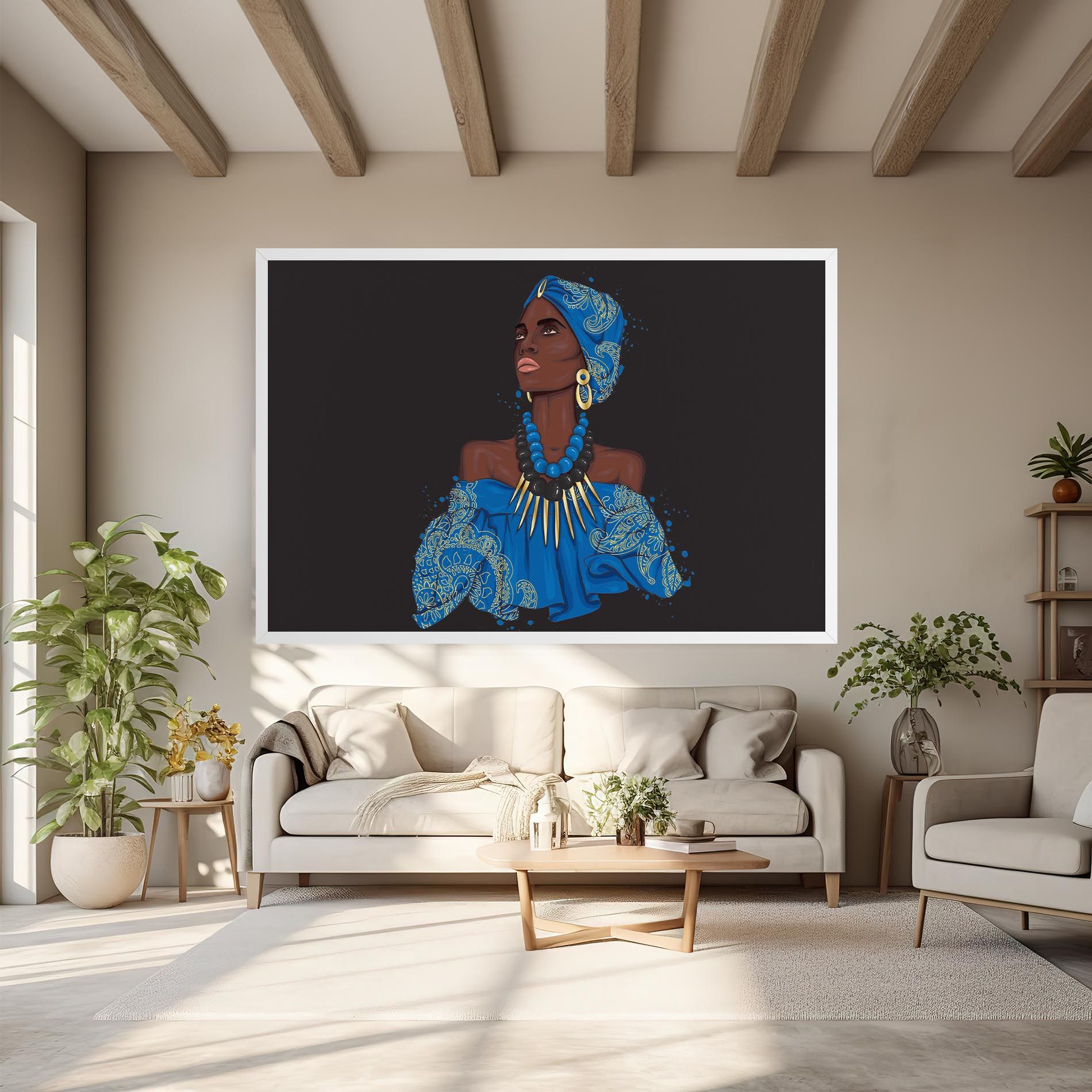 Blue African Outfit mockup 6