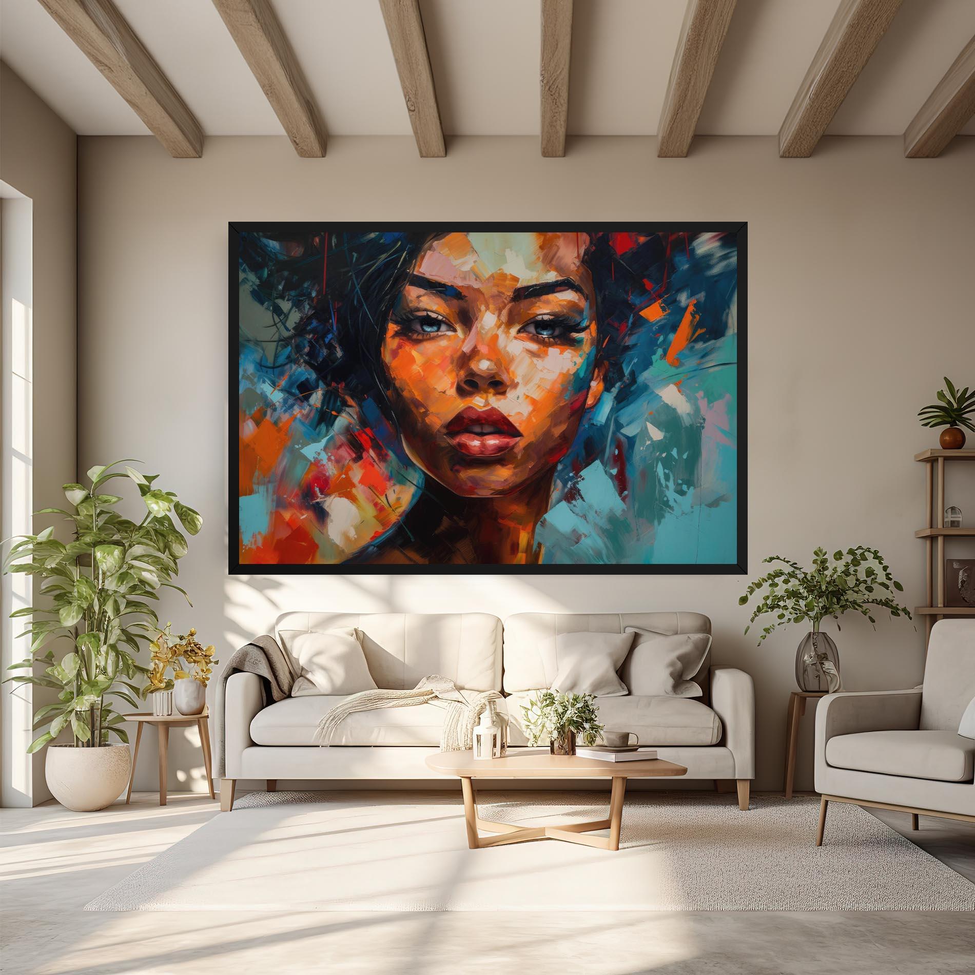 Картина на платно Intense Fiery Portrait mockup 6