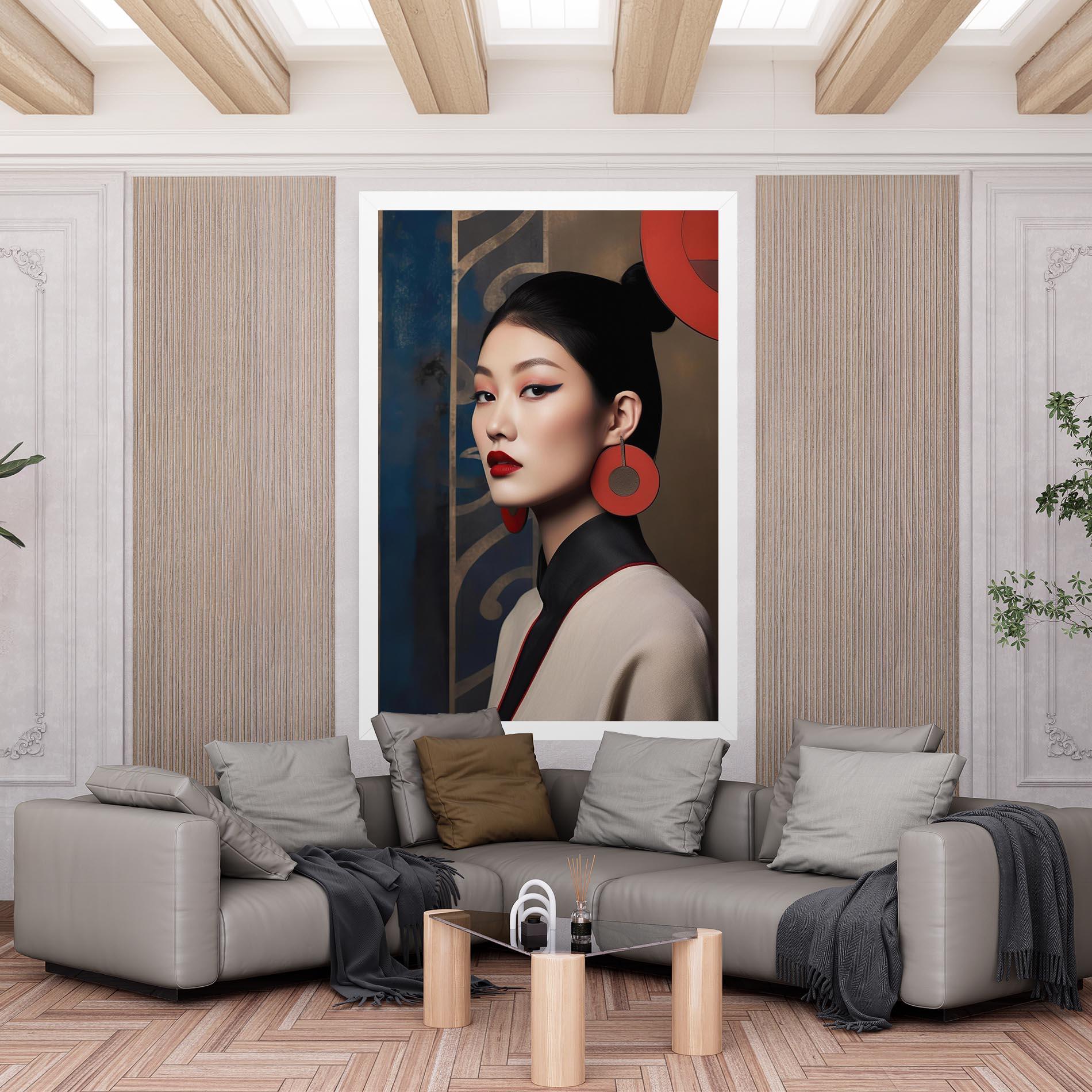 Картина на платно Asian Big Earrings mockup 6