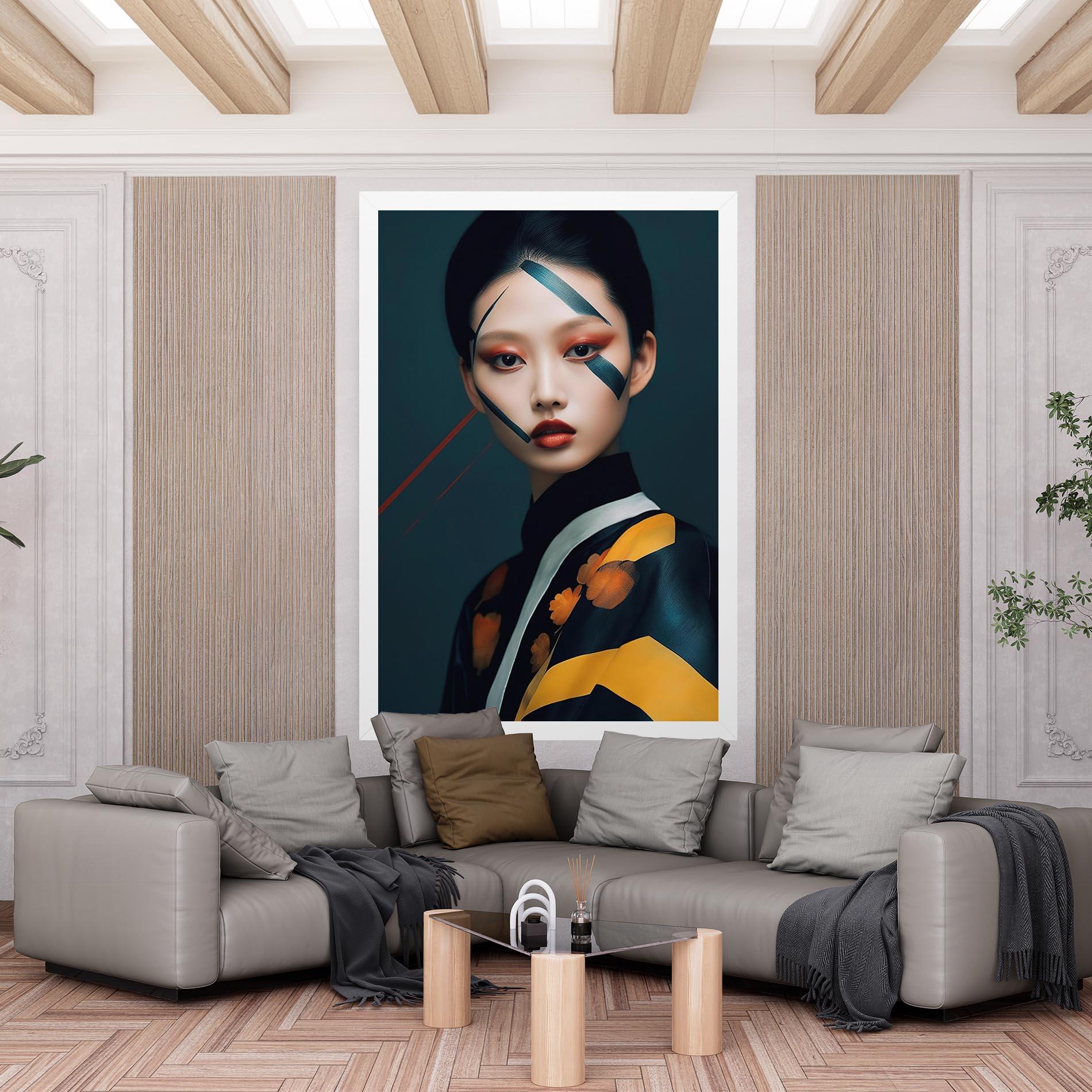 Картина на платно Asian Painted Woman mockup 6