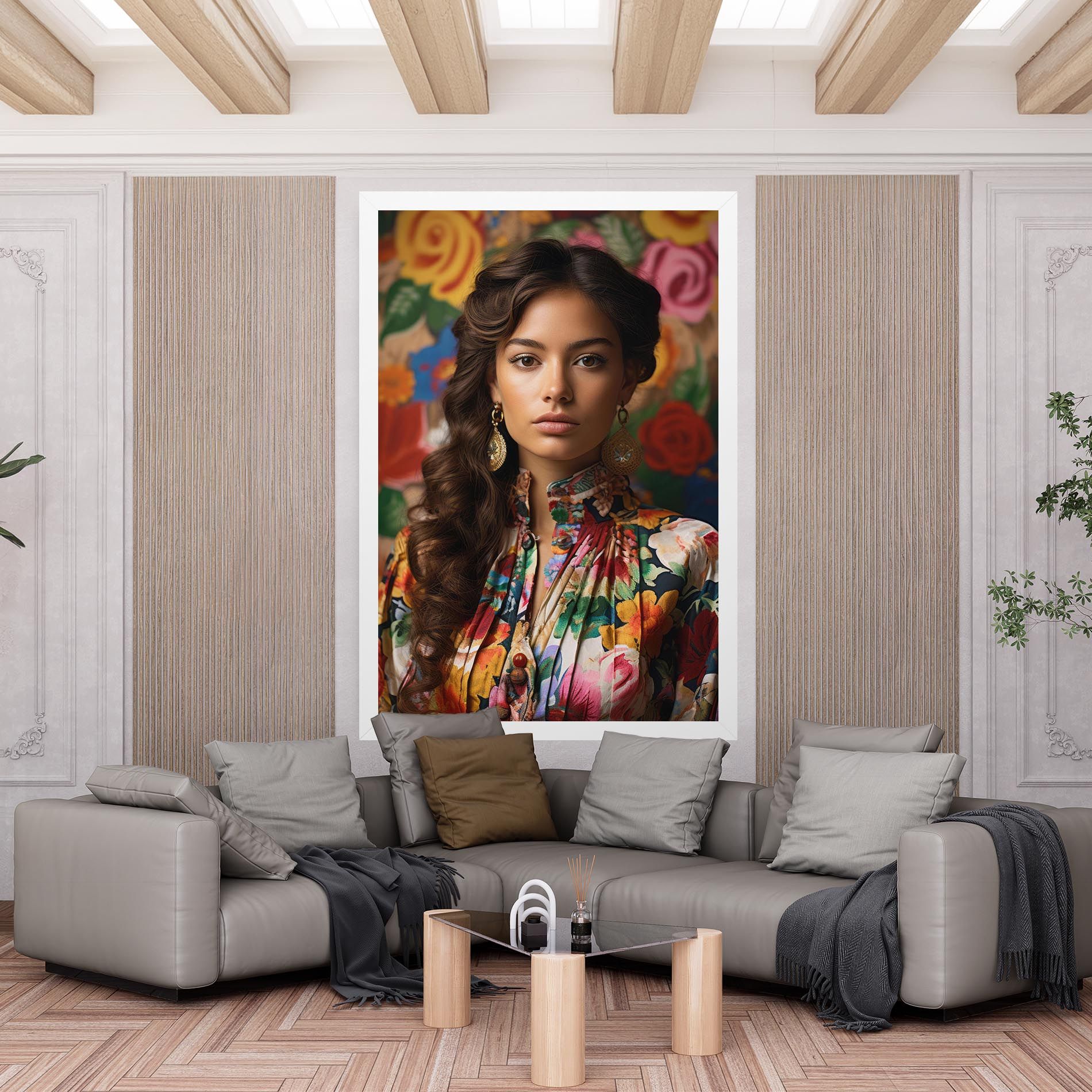 Floral Dress Long Hair mockup 6