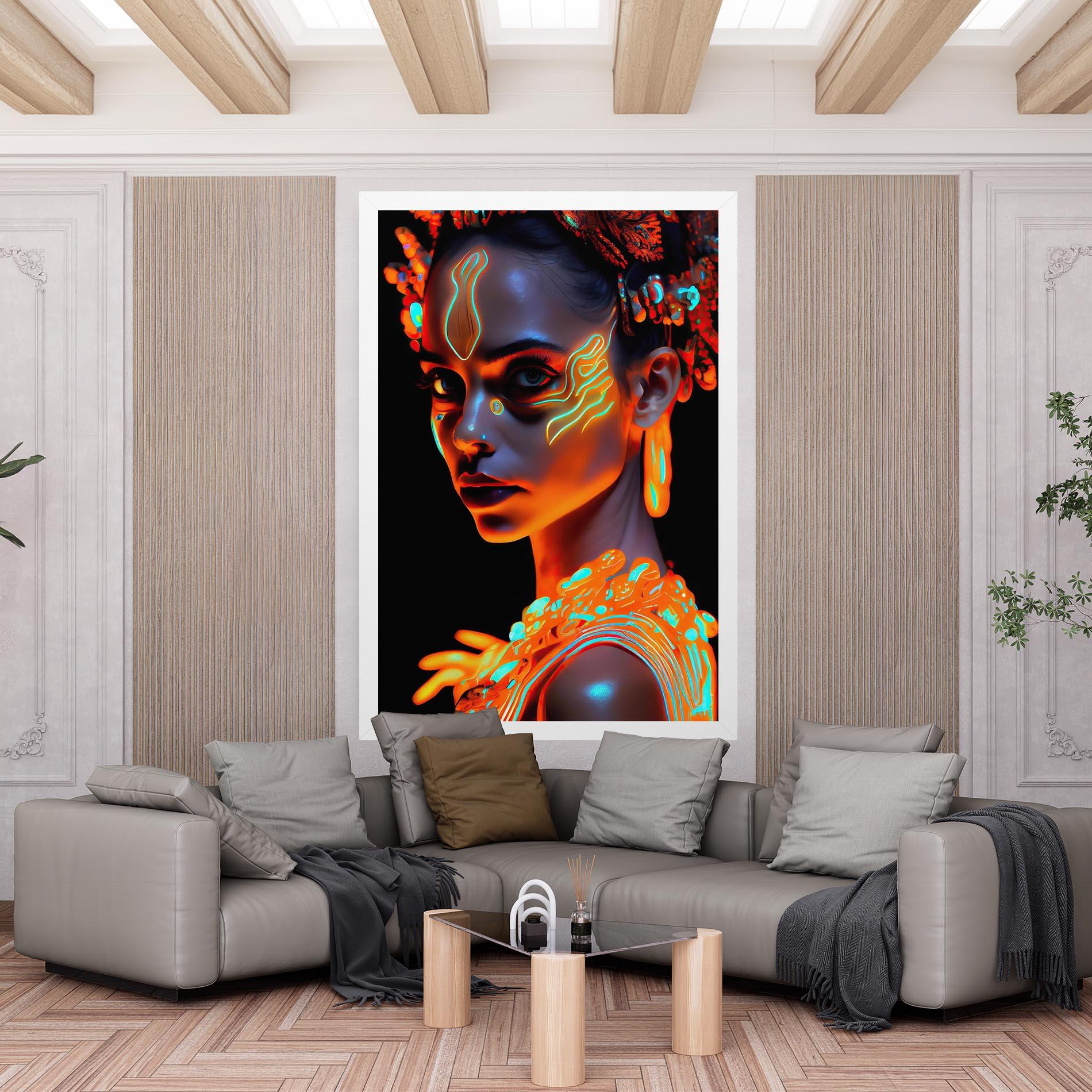 Картина на платно Glowing Face Paint mockup 6