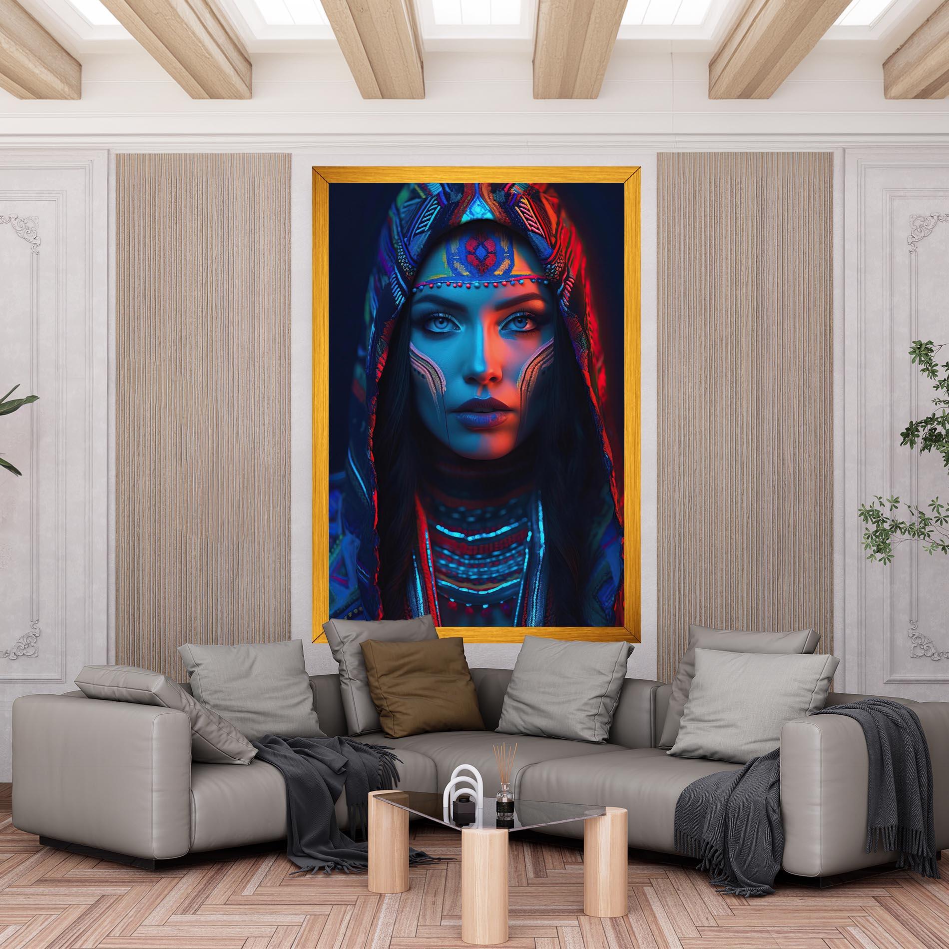 Картина на платно Blue Red Light Hood mockup 6