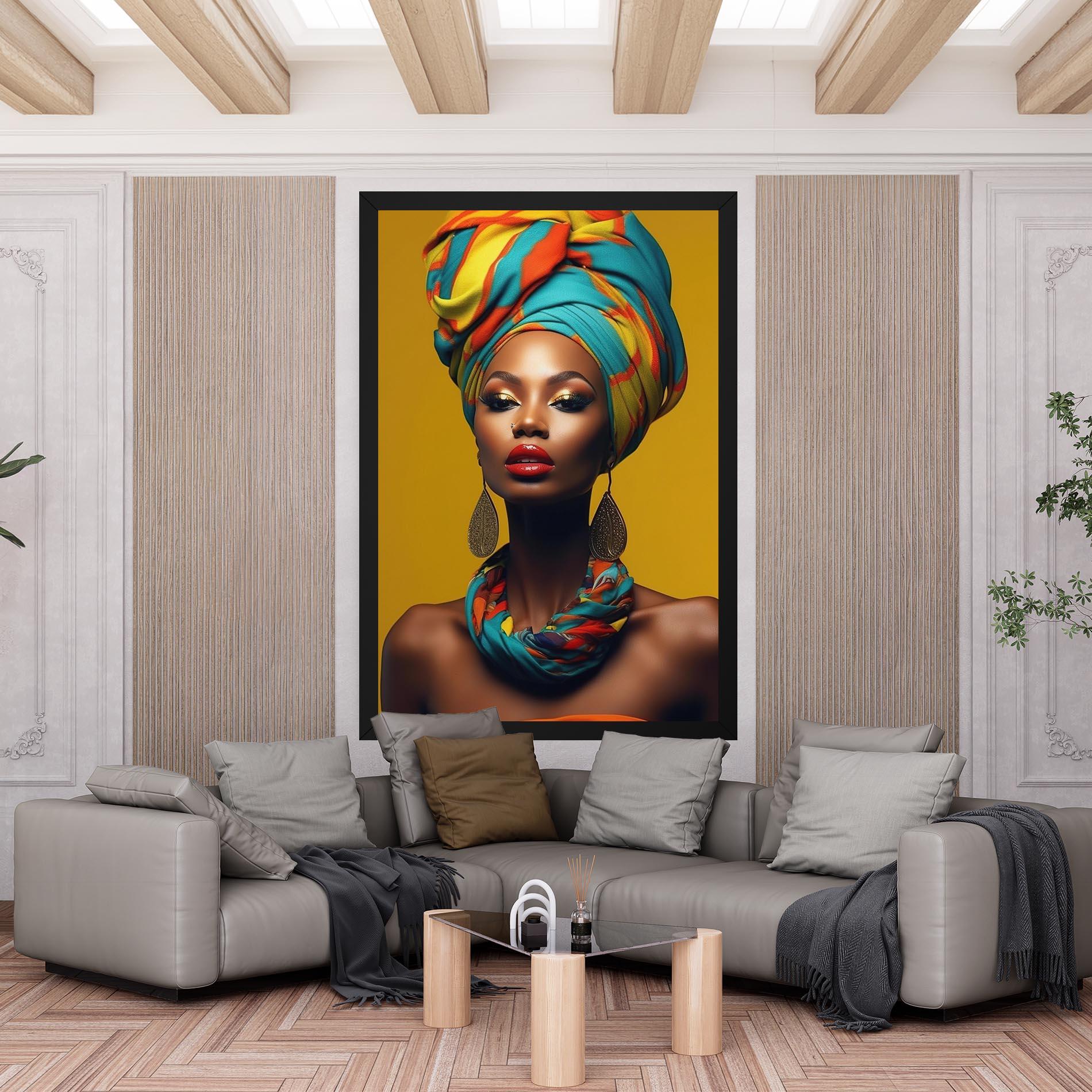 Картина на платно African Yellow Portrait mockup 6