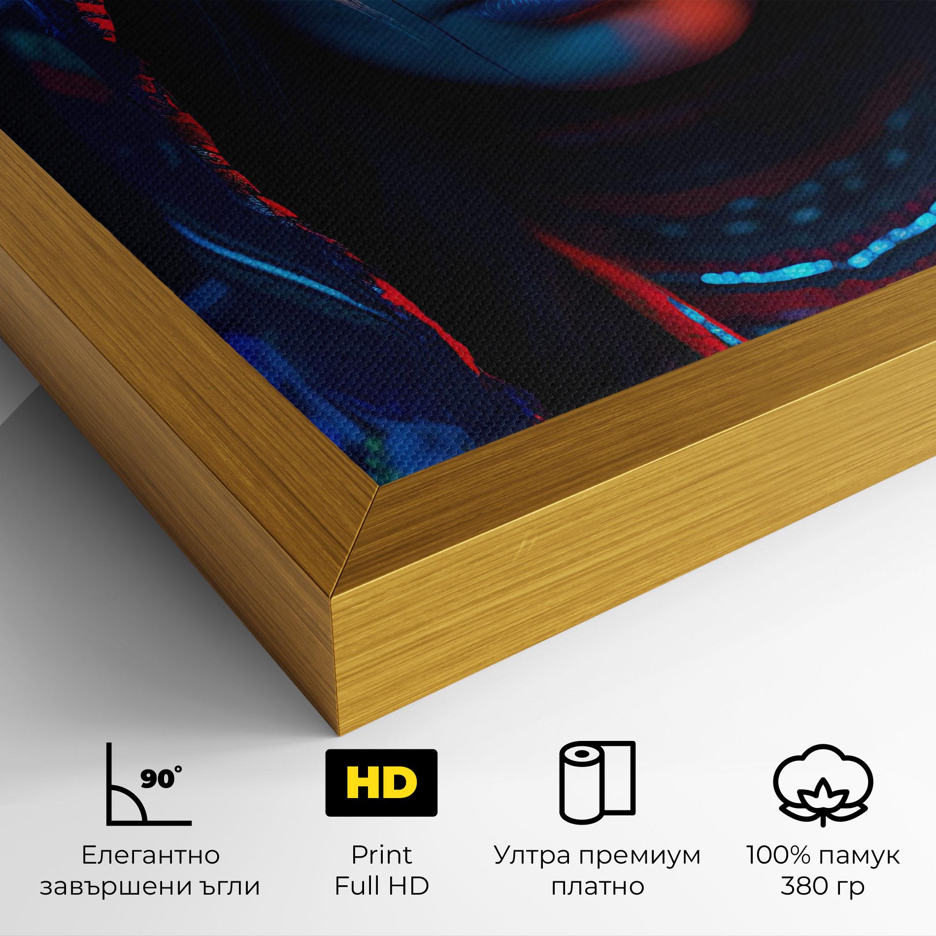 Картина на платно Blue Red Light Hood mockup 4