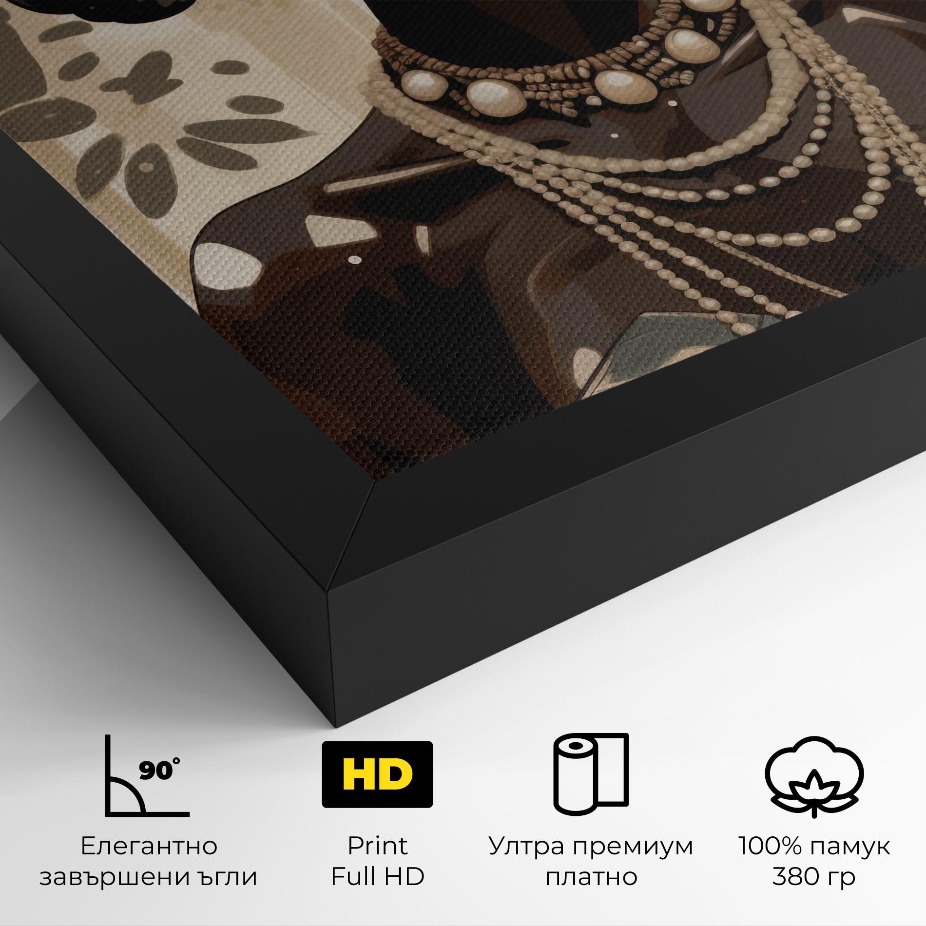 Картина на платно African Woman On Cream mockup 4