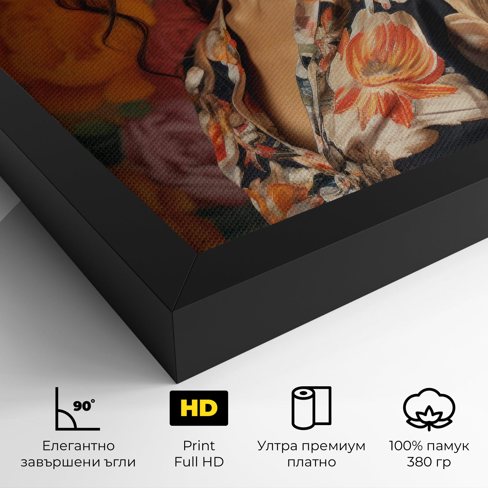 Картина на платно Floral Dress Lady mockup 4