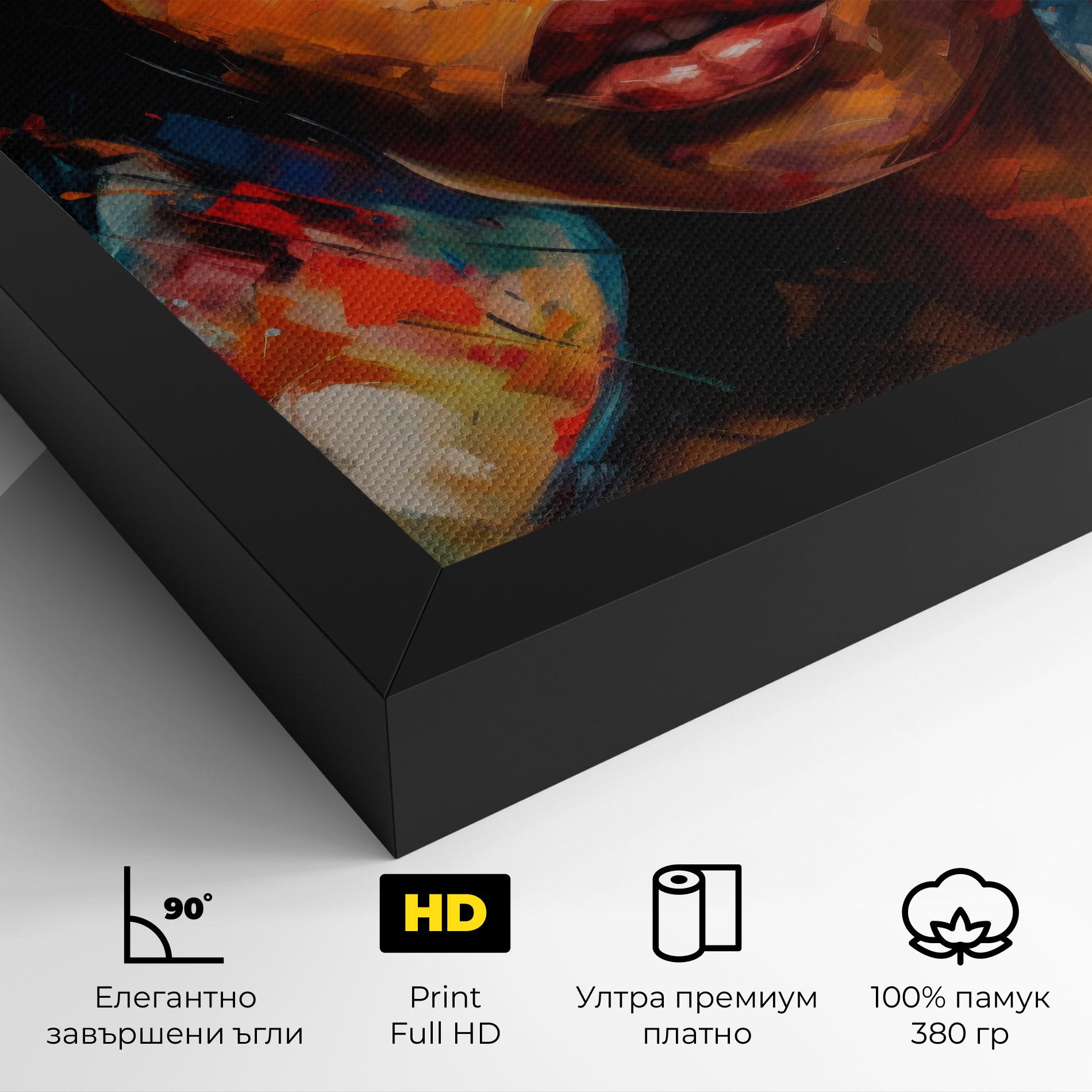 Картина на платно Intense Fiery Portrait mockup 4