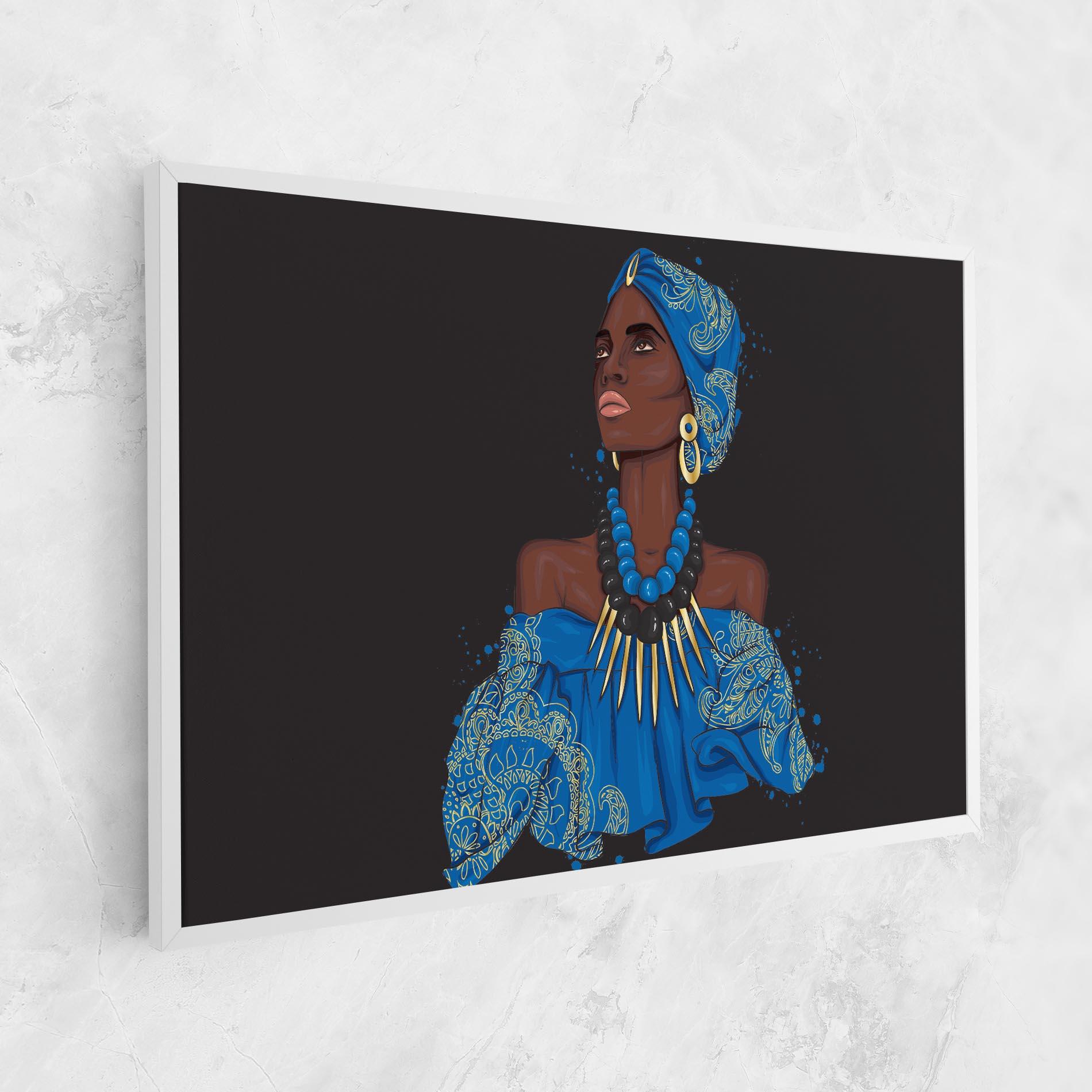 Картина на платно Blue African Outfit mockup 1
