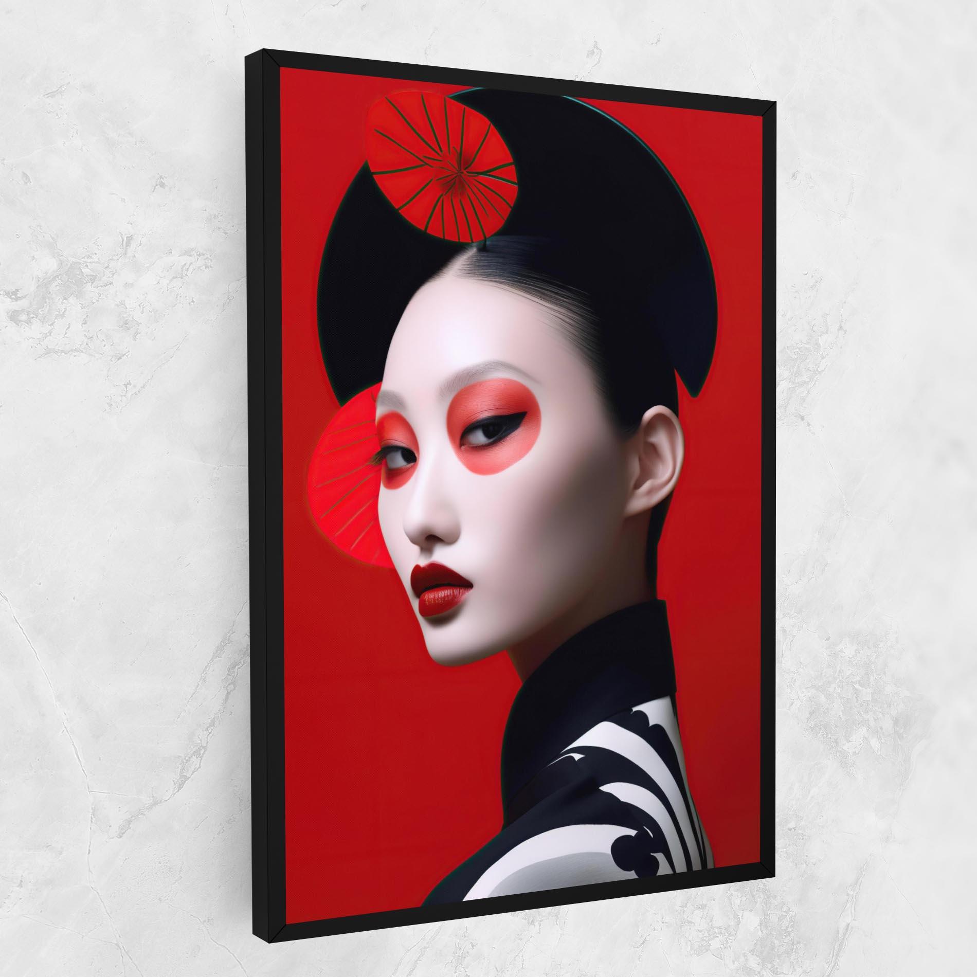 Картина на платно Asiatic Red Makeup mockup 1