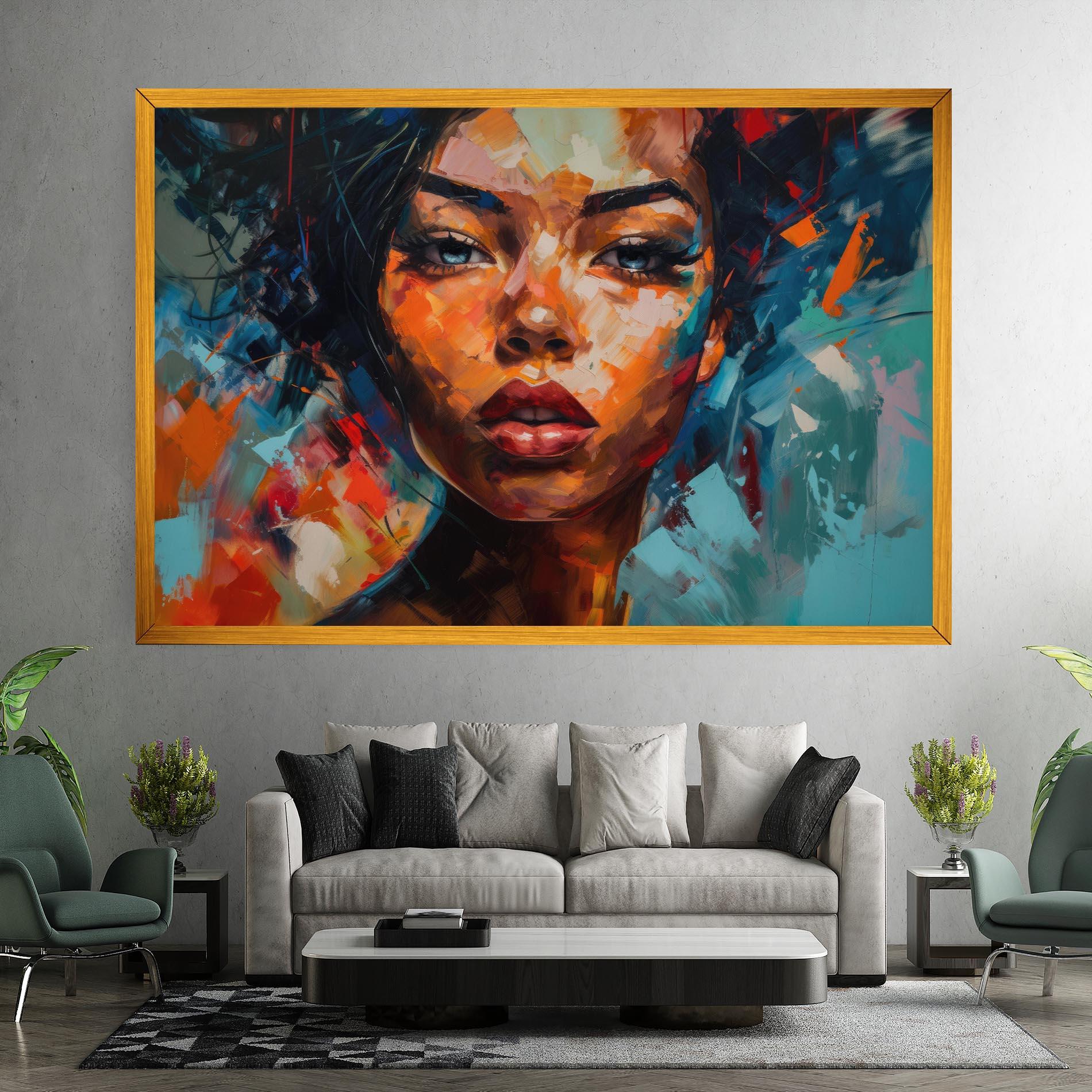 Картина на платно Intense Fiery Portrait mockup 7