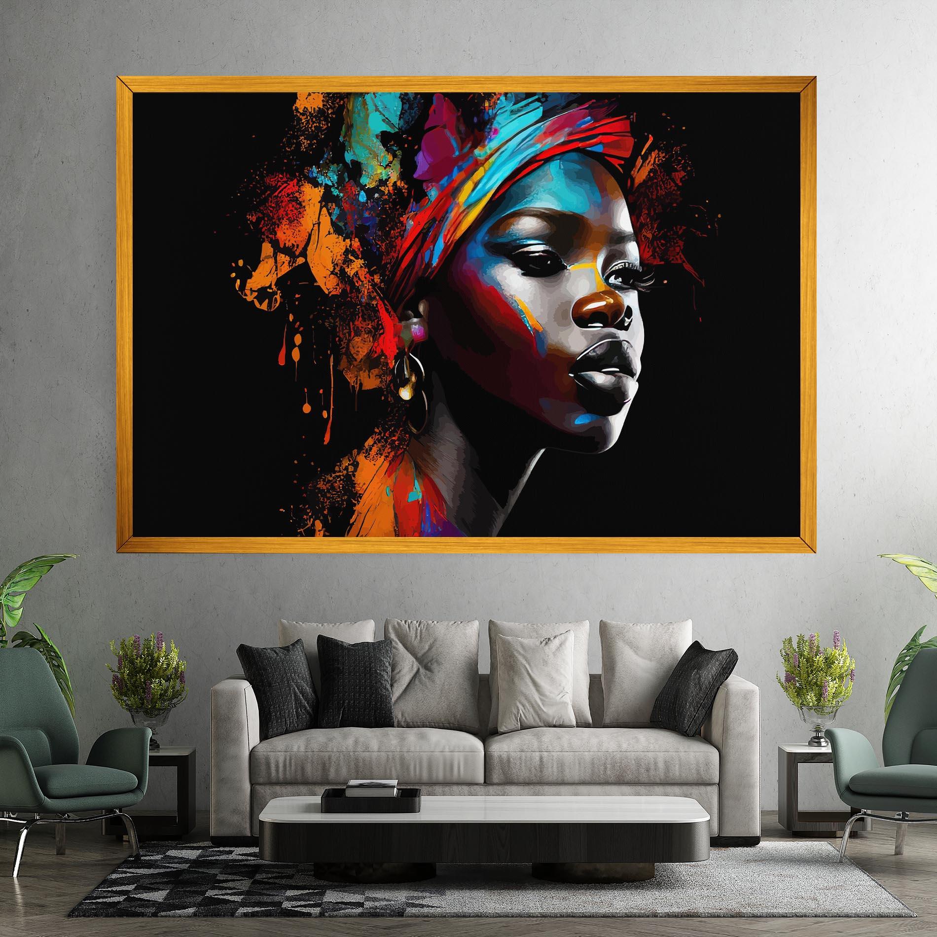 Картина на платно Pretty African Art Splash mockup 7