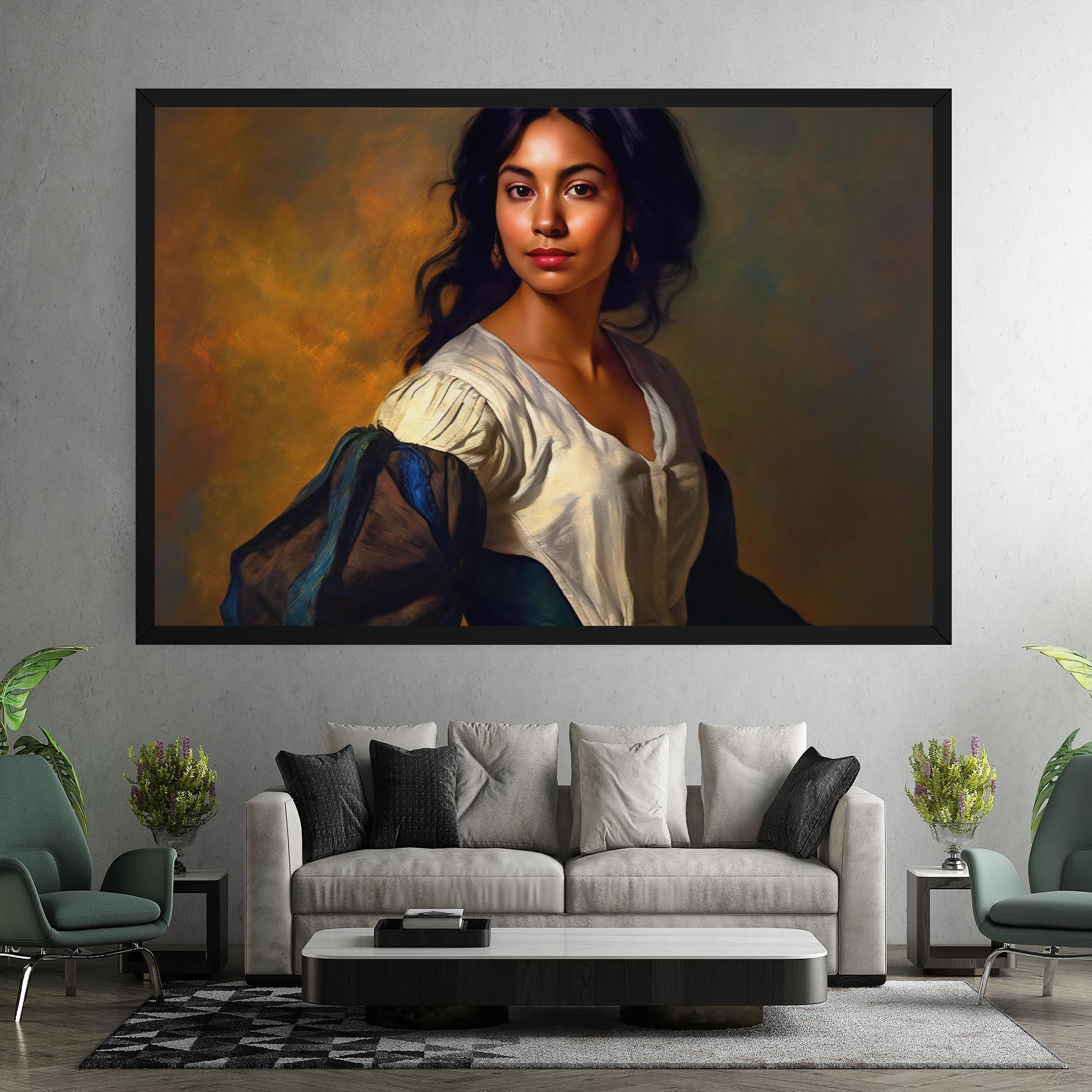 Картина на платно Beautiful Brunette Art mockup 7