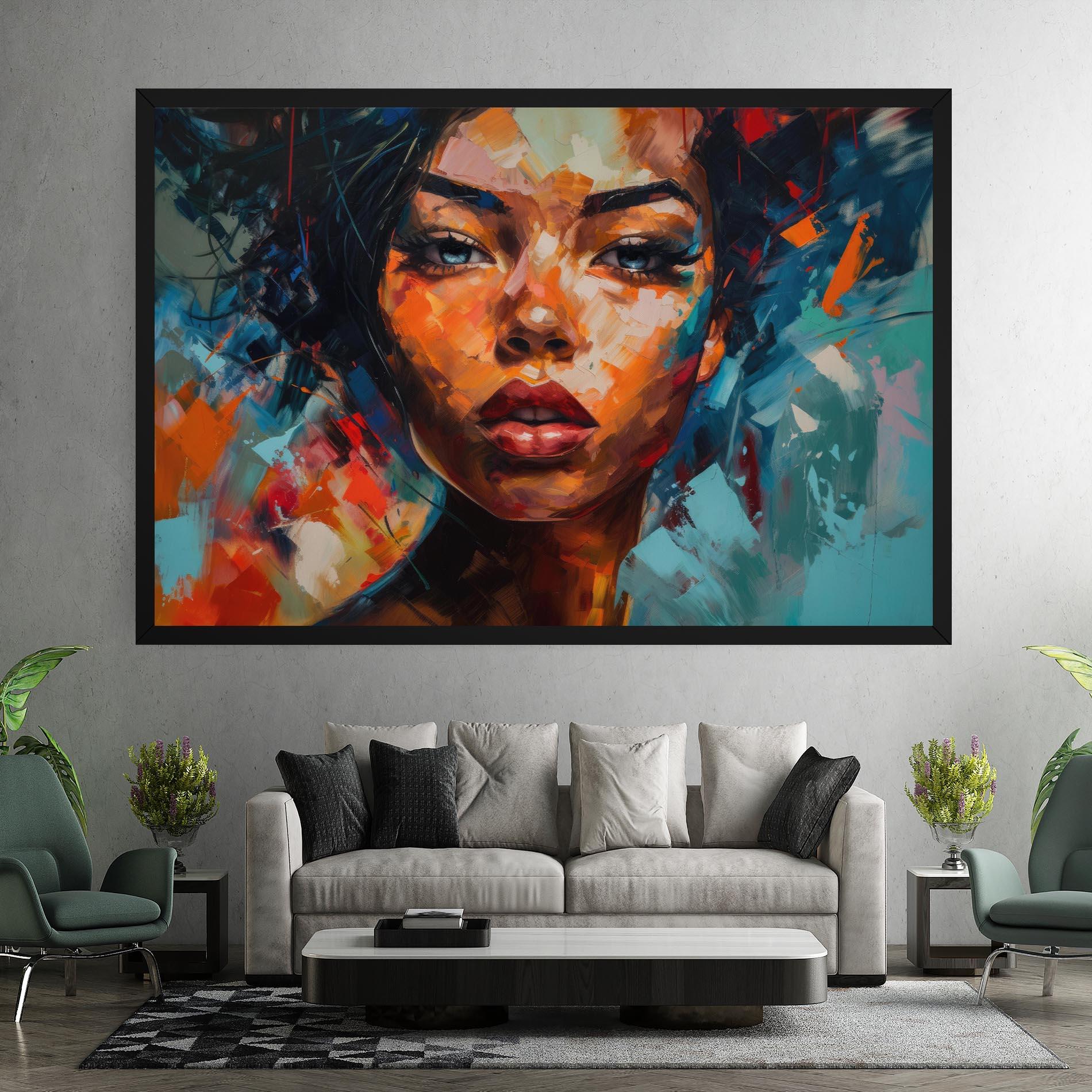 Картина на платно Intense Fiery Portrait mockup 7