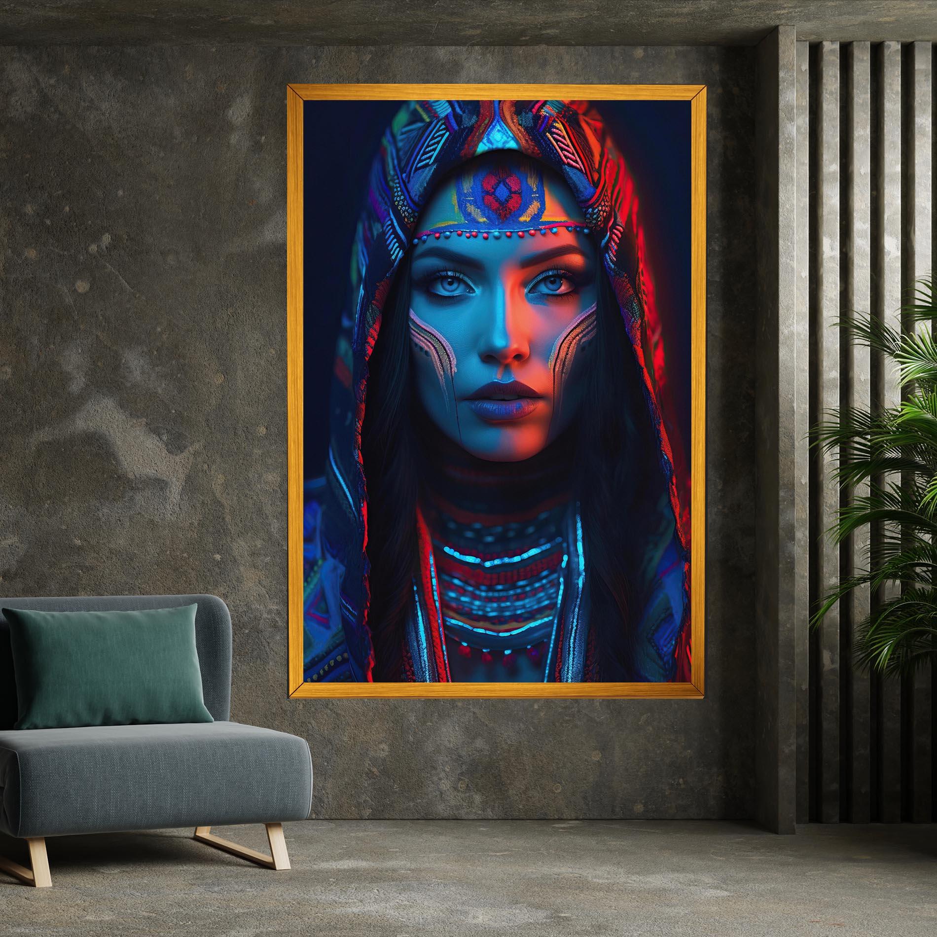 Картина на платно Blue Red Light Hood mockup 7