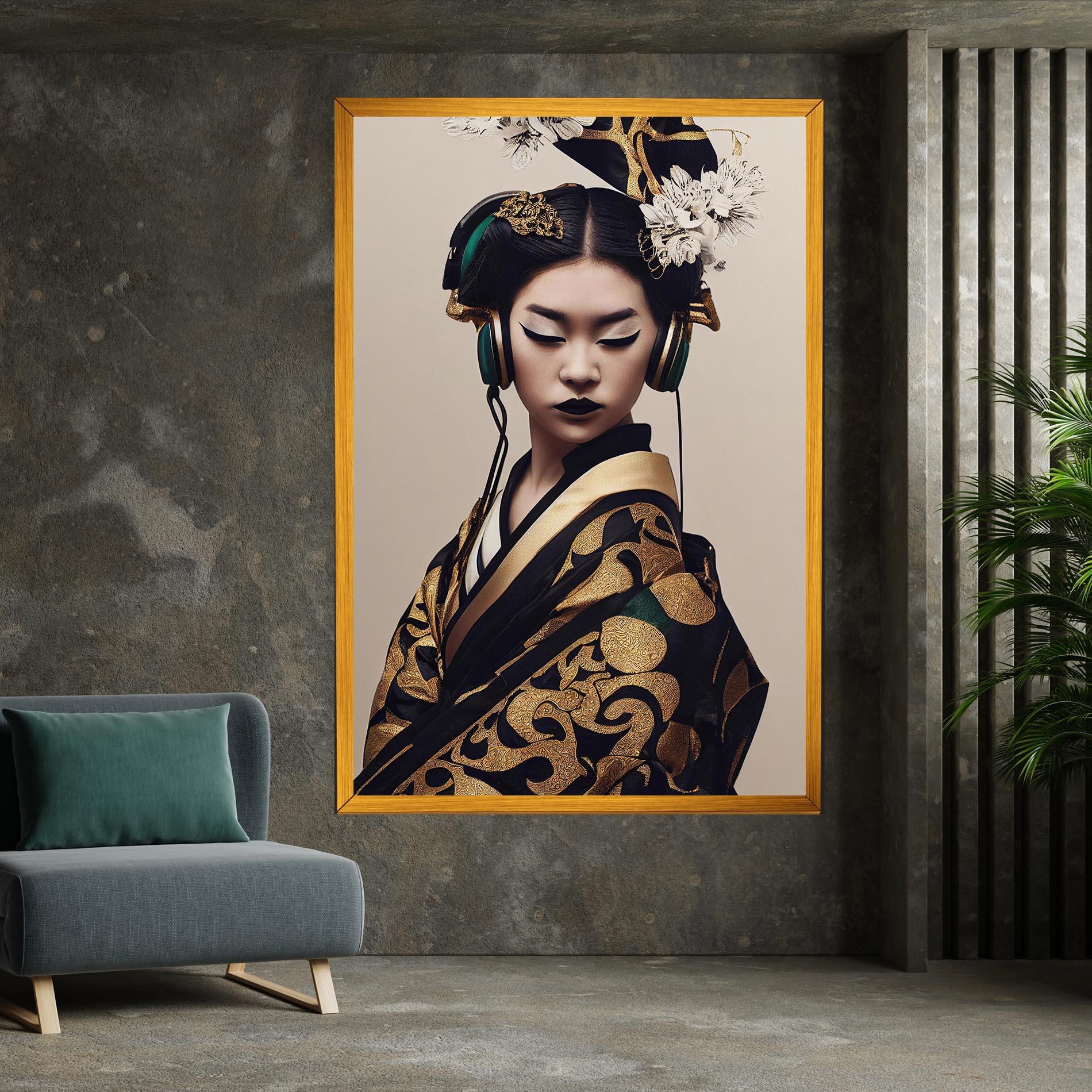 Картина на платно Kimono Headphones mockup 7