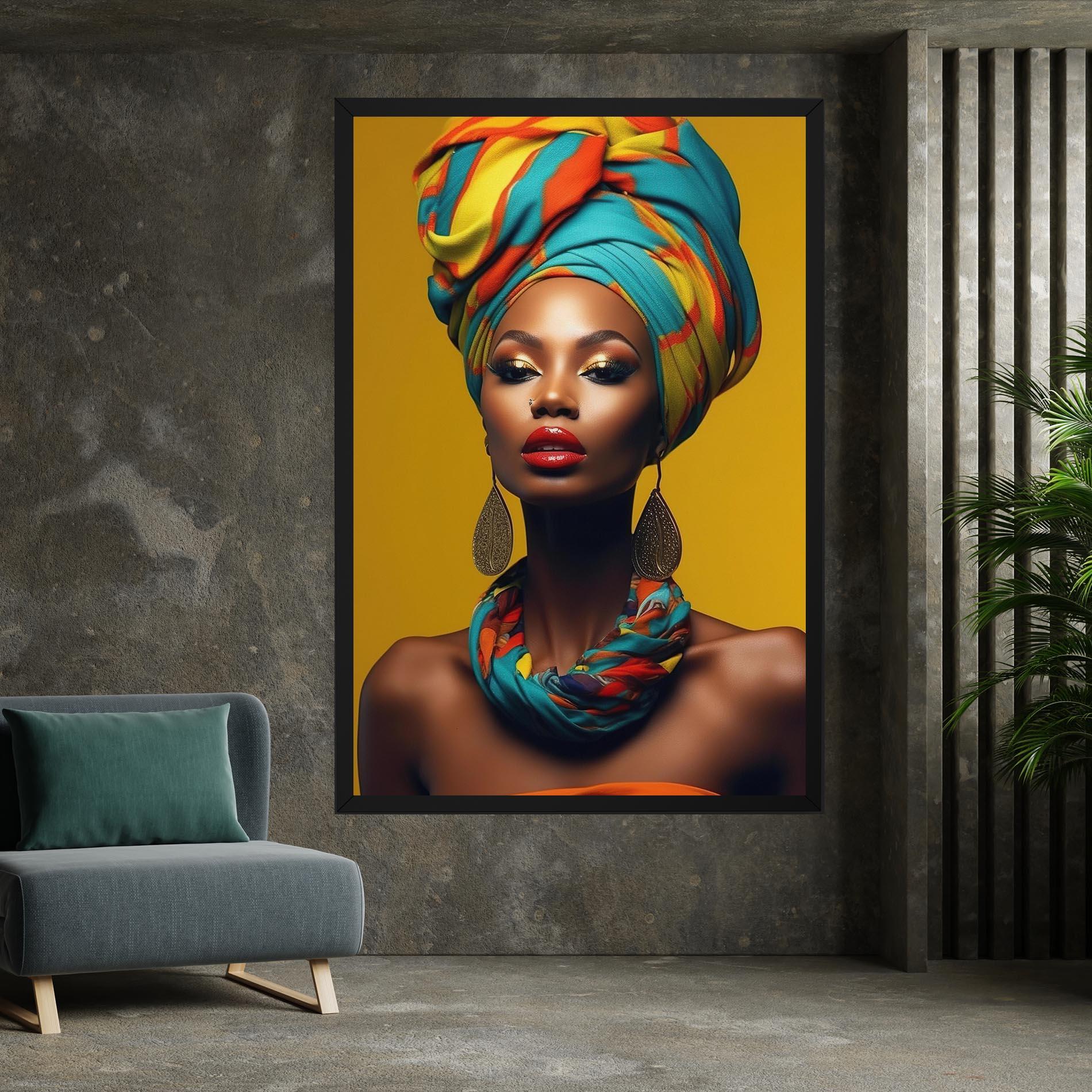 Картина на платно African Yellow Portrait mockup 7