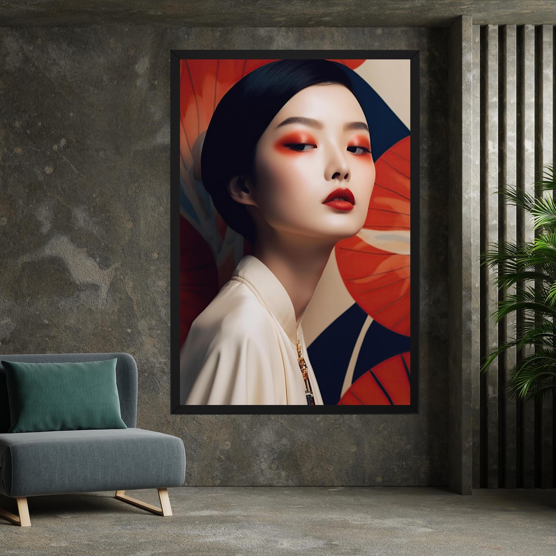 Картина на платно Asiatic Red Lips mockup 7