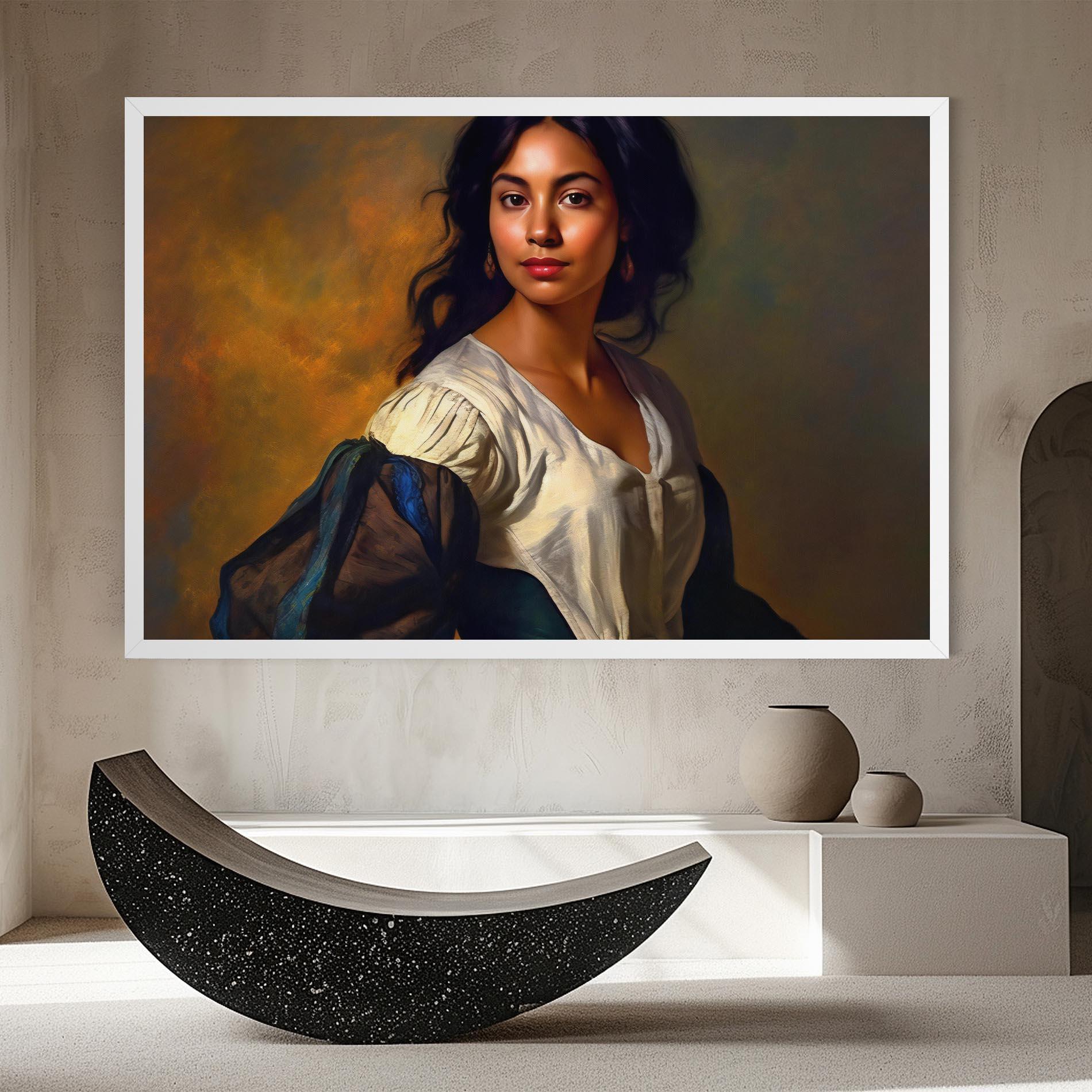 Картина на платно Beautiful Brunette Art mockup 8