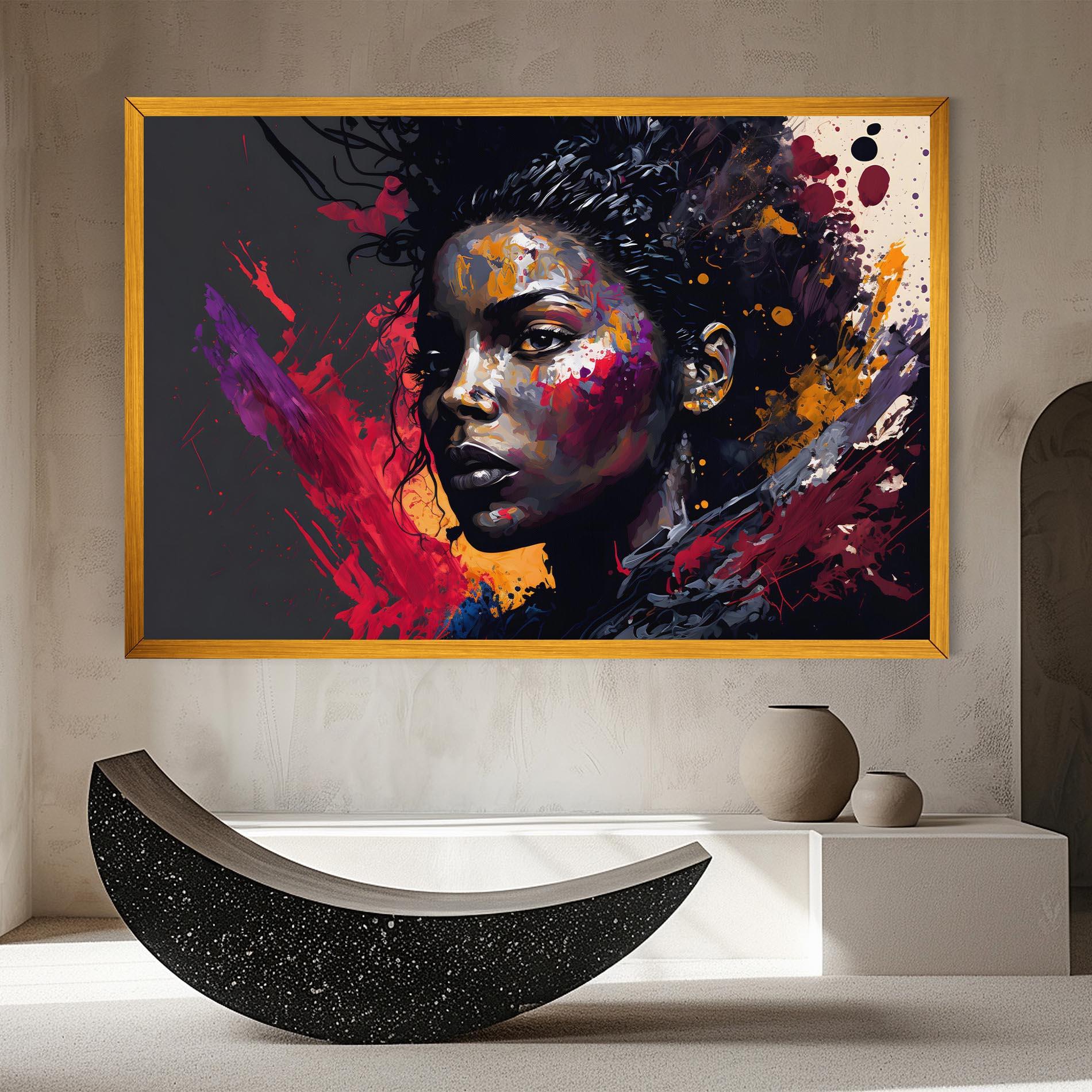 Картина на платно African Woman Splash mockup 8