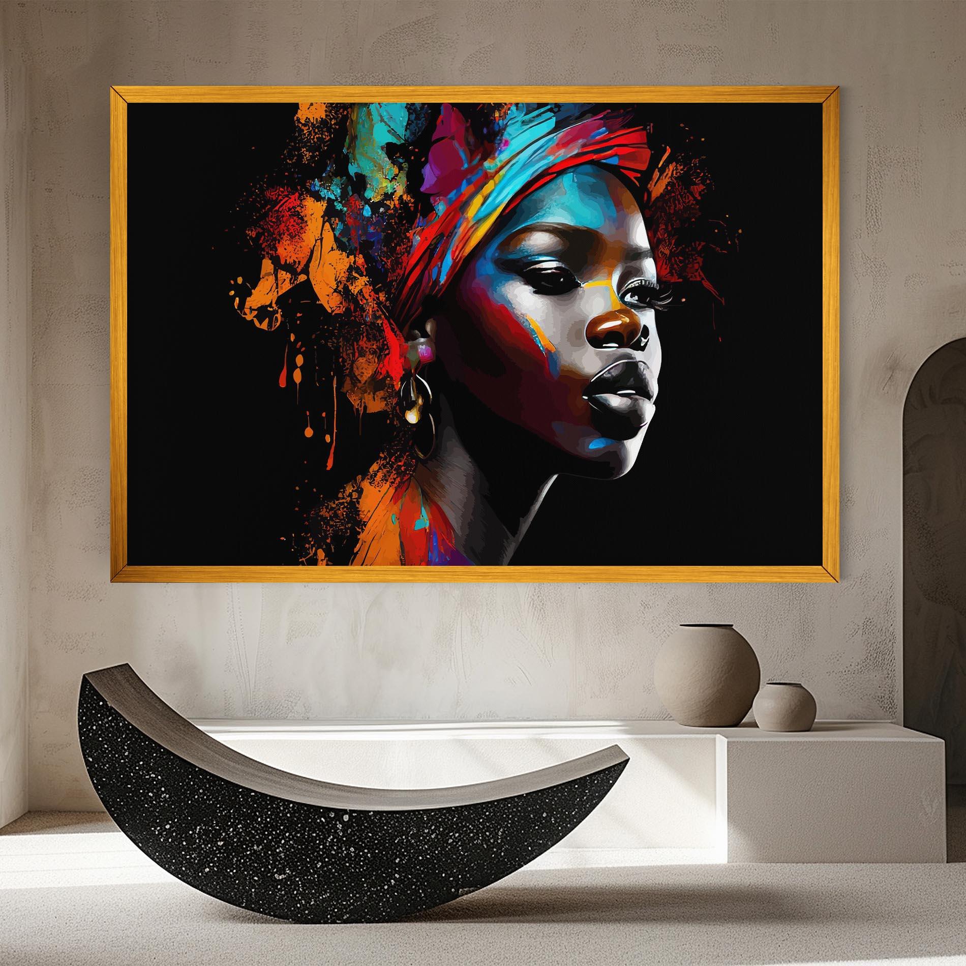 Картина на платно Pretty African Art Splash mockup 8