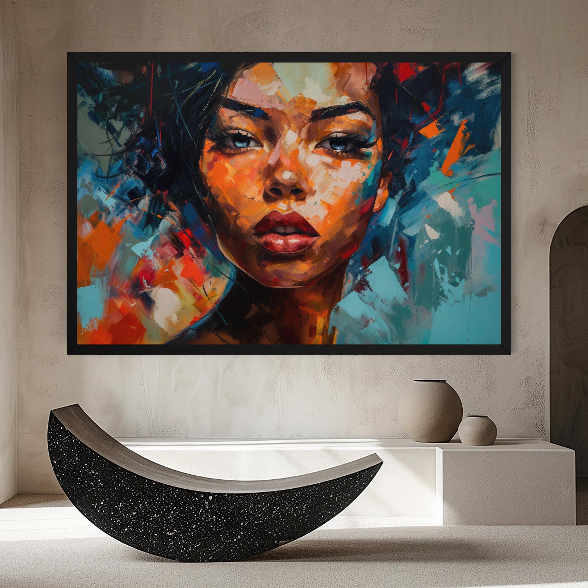 Картина на платно Intense Fiery Portrait mockup 8