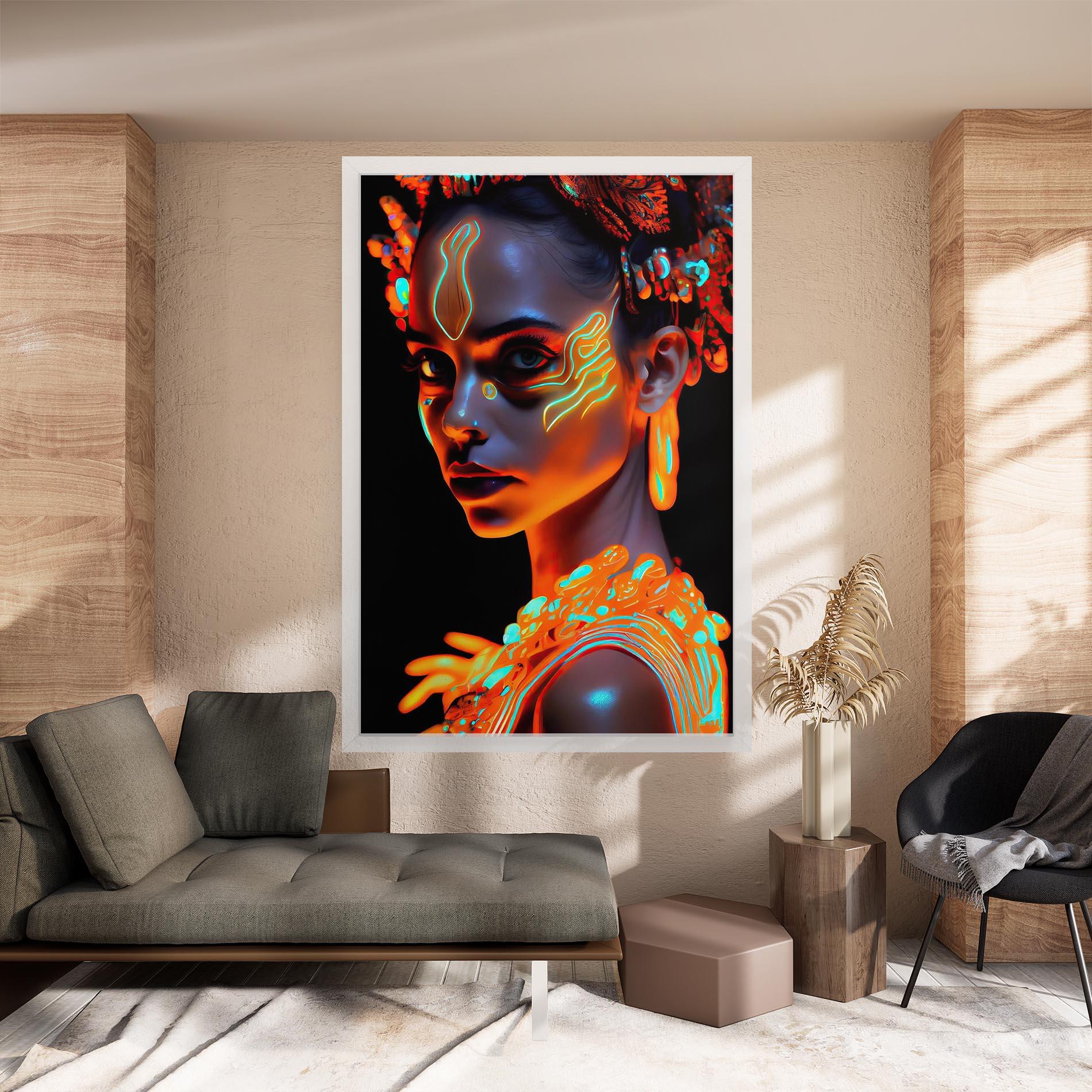 Картина на платно Glowing Face Paint mockup 8