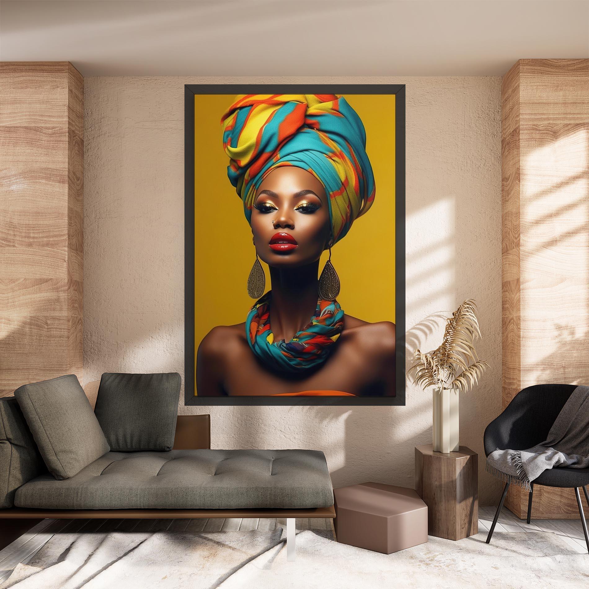 Картина на платно African Yellow Portrait mockup 8
