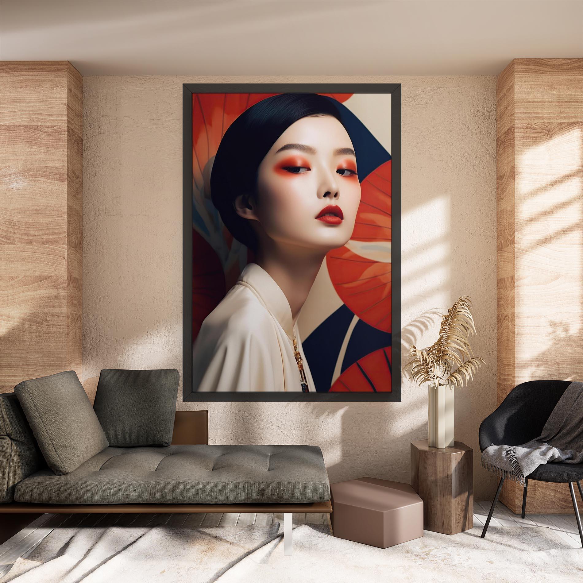 Картина на платно Asiatic Red Lips mockup 8