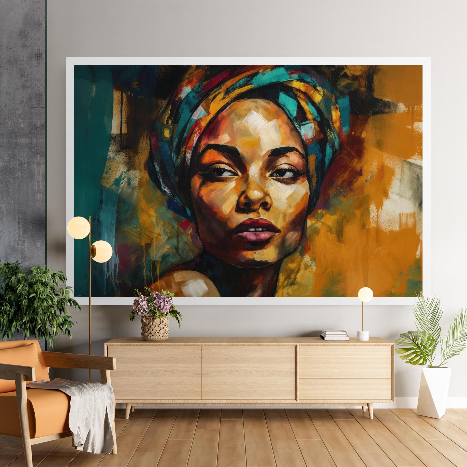 African Woman Looking mockup 9