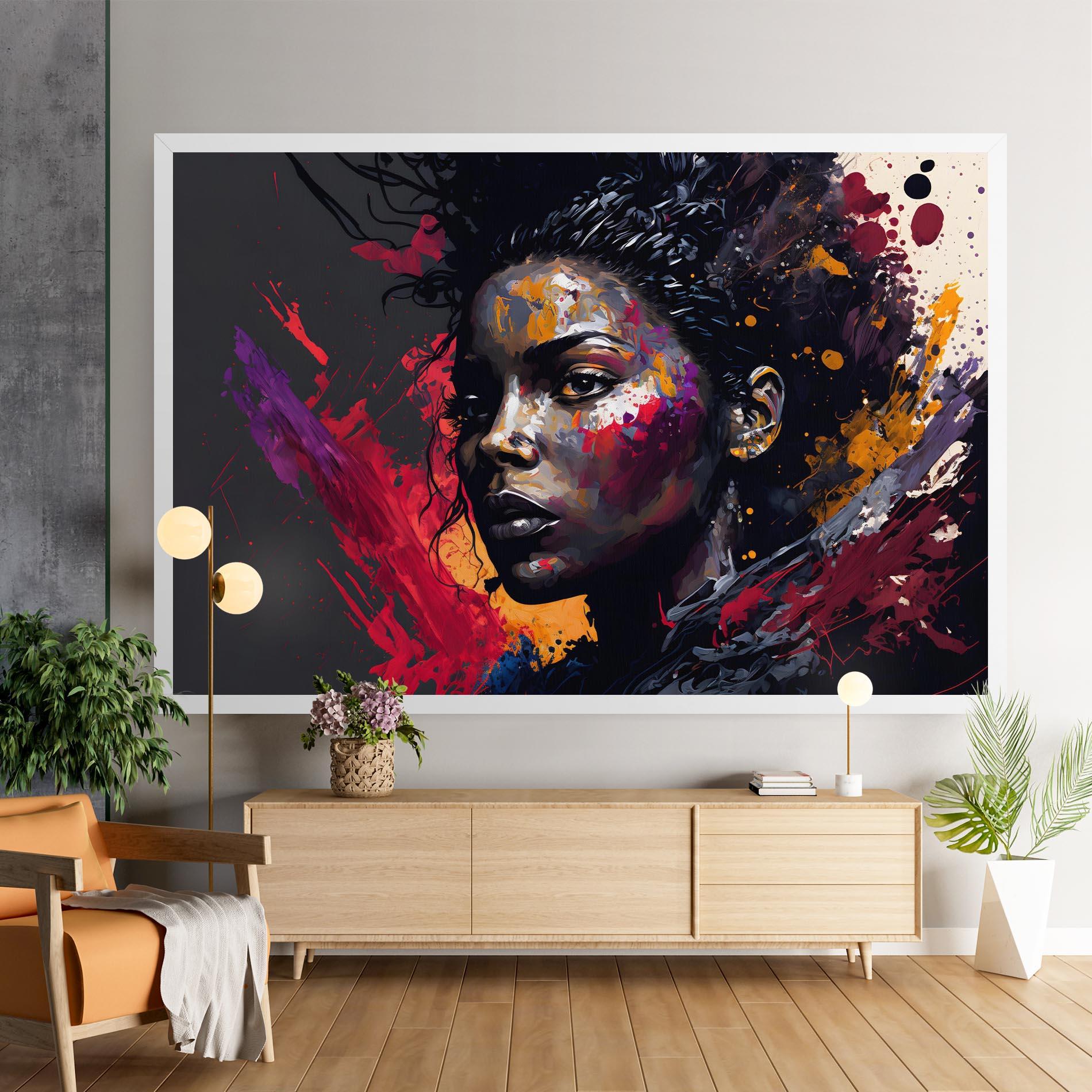 Картина на платно African Woman Splash mockup 9