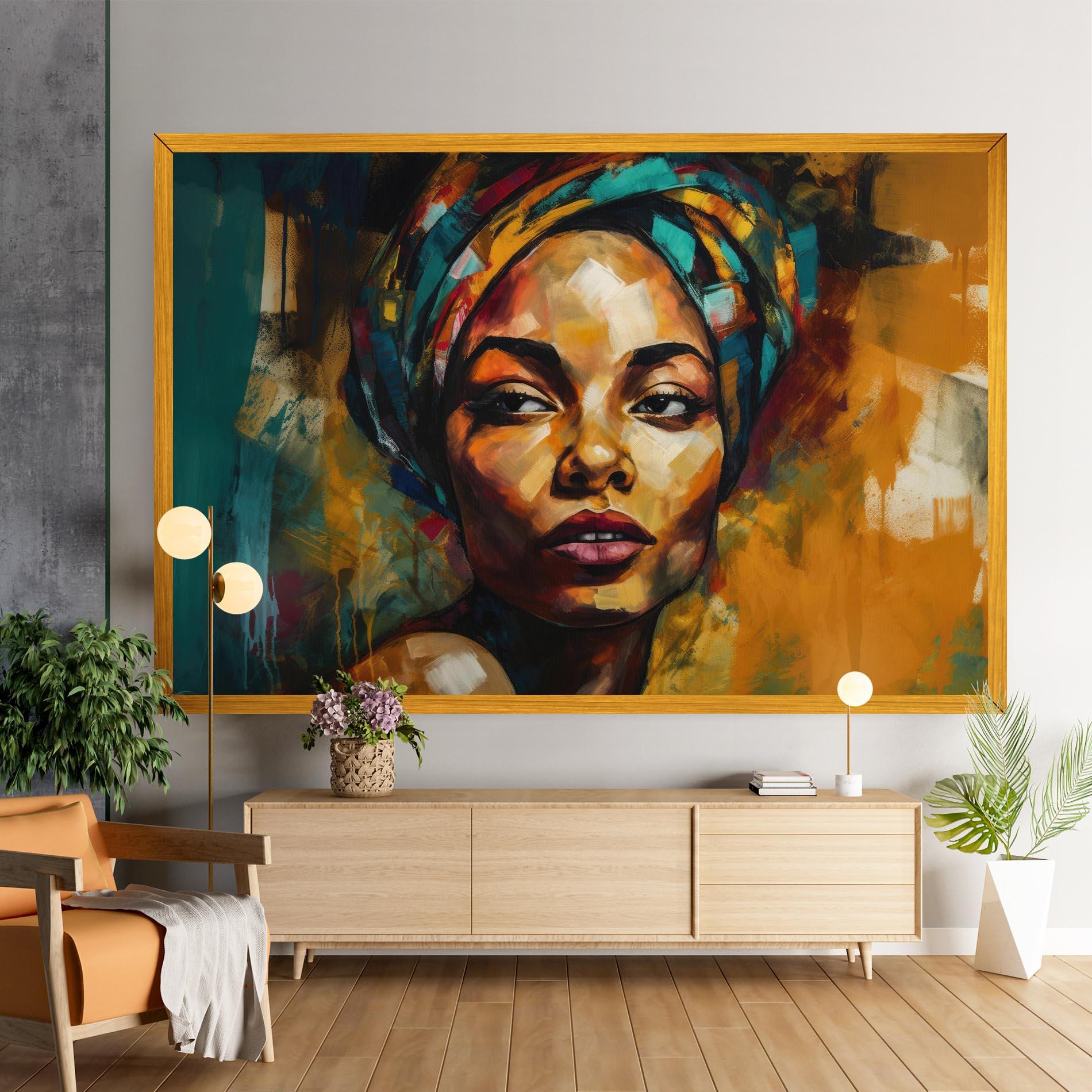 Картина на платно African Woman Looking mockup 9