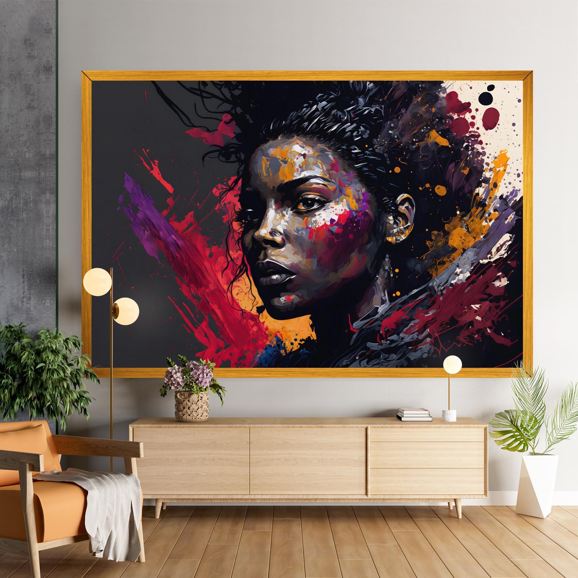 Картина на платно African Woman Splash mockup 9