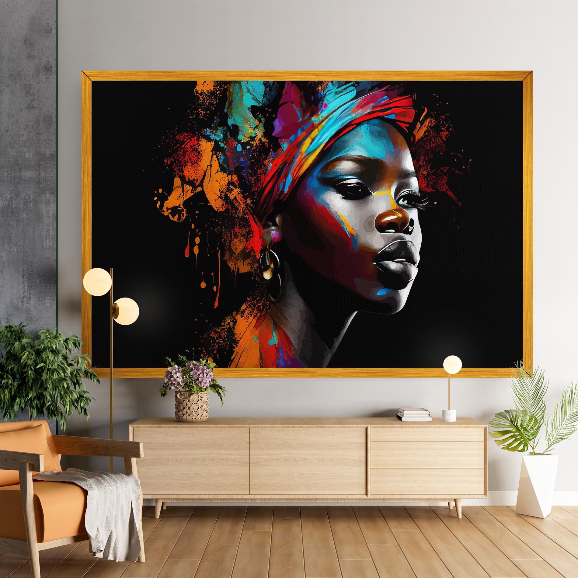Картина на платно Pretty African Art Splash mockup 9