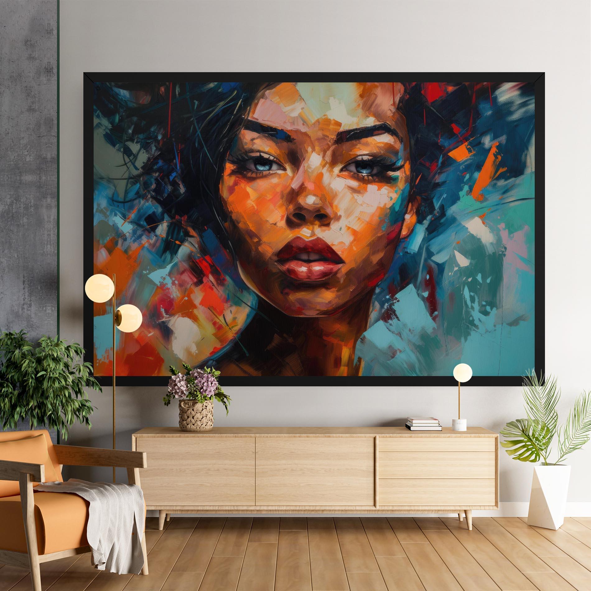 Картина на платно Intense Fiery Portrait mockup 9