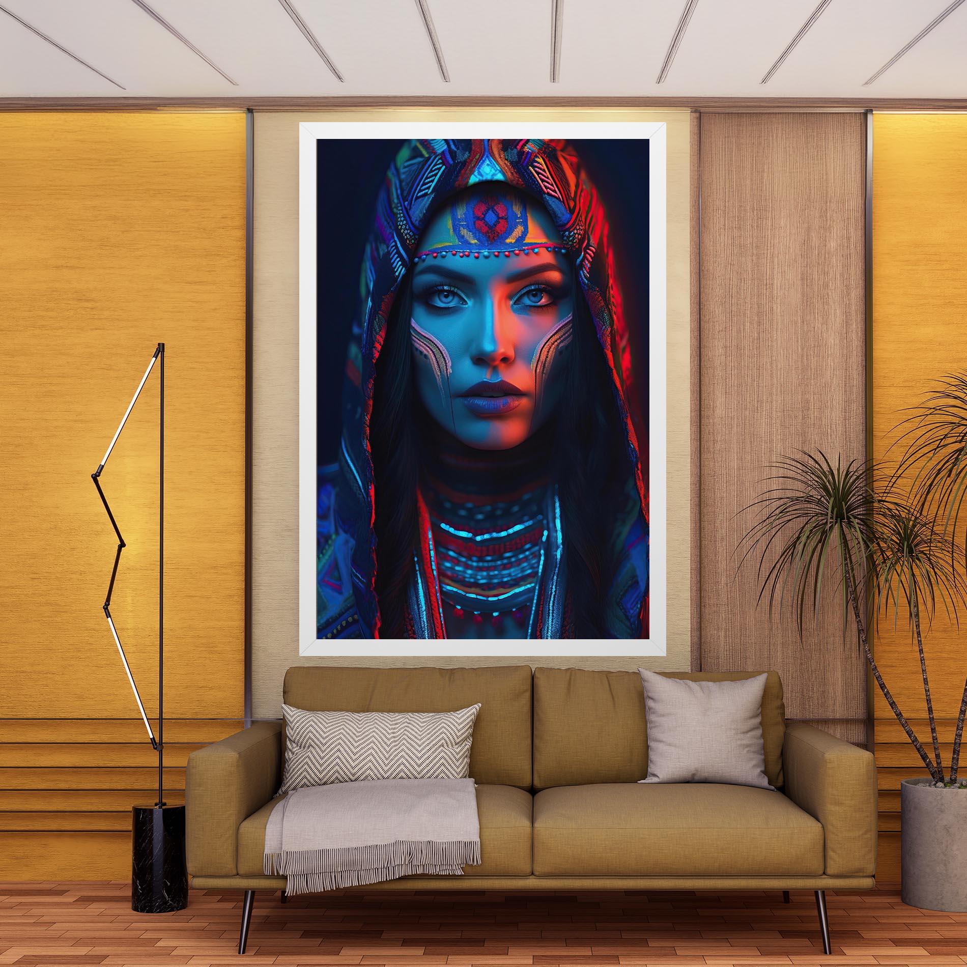 Картина на платно Blue Red Light Hood mockup 9